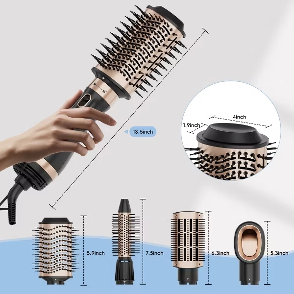 NICEBAY Hair Dryer Brush, Hot Air Brush in One with Oval Barrel, Round Brush Hair Dryer Set Straighting Drying Curling