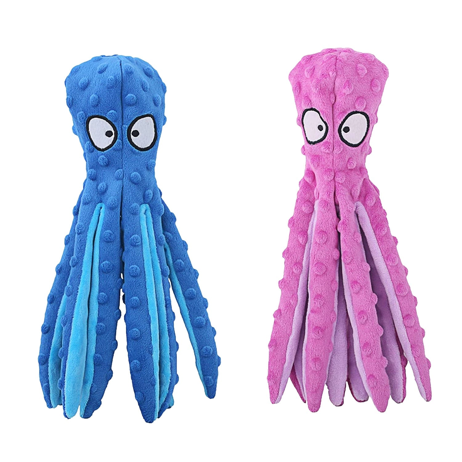 GBruno No-Stuffing Crinkle Octopus Dog Toy 2-Pack