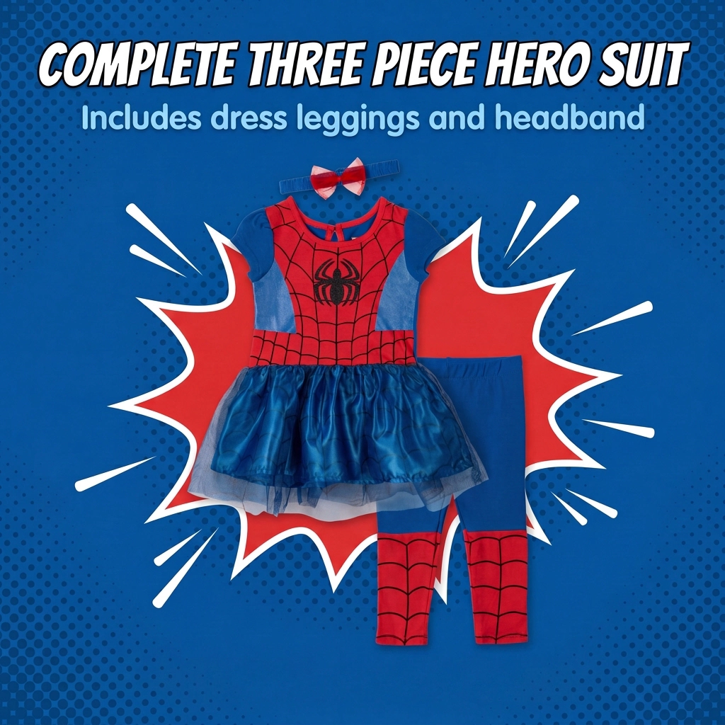 Marvel Spider-Man Baby Girls' Cosplay Tutu Dress and Leggings Set