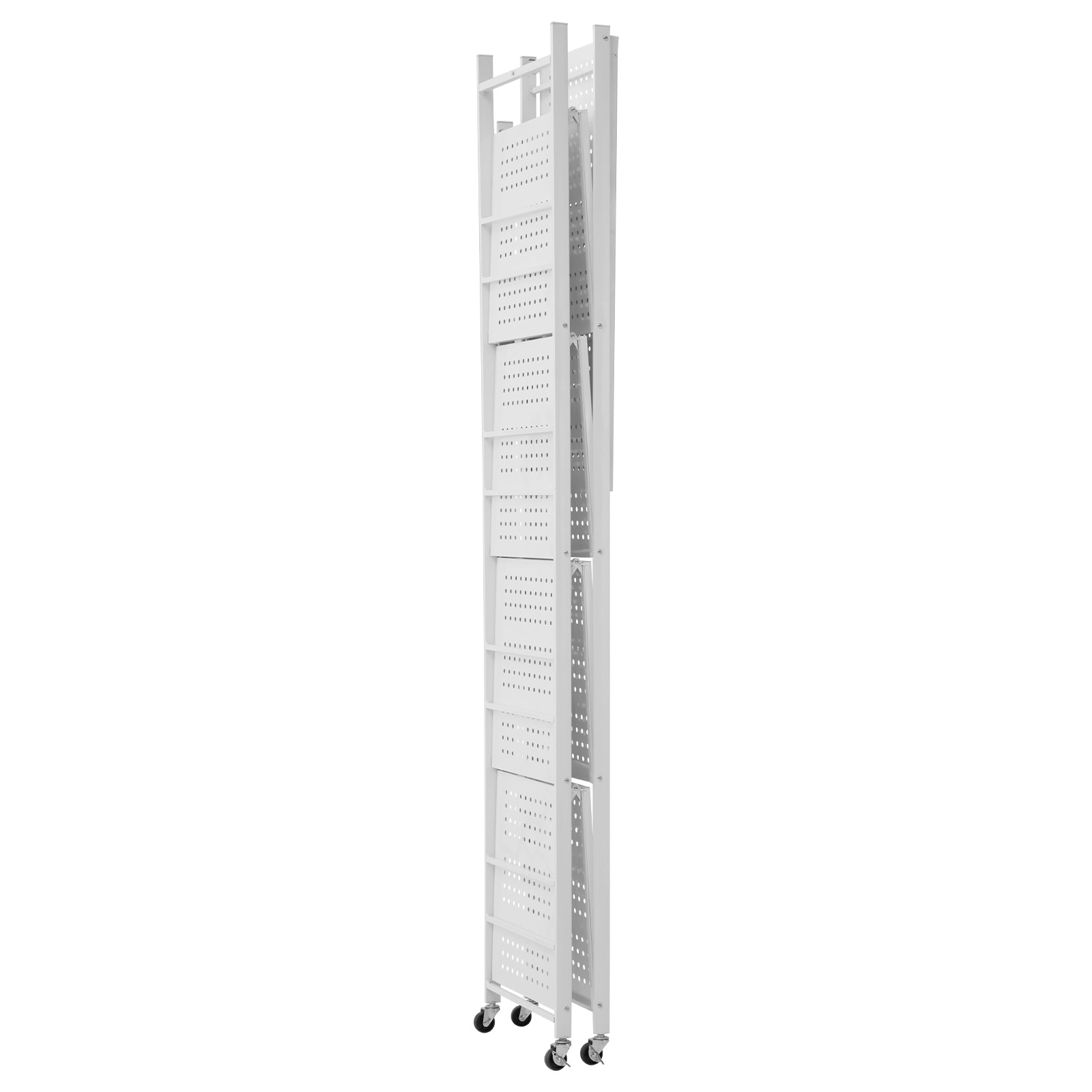Flynama Folding Storage Shelf with Wheels -Tier No Assembly Organizer Shelf