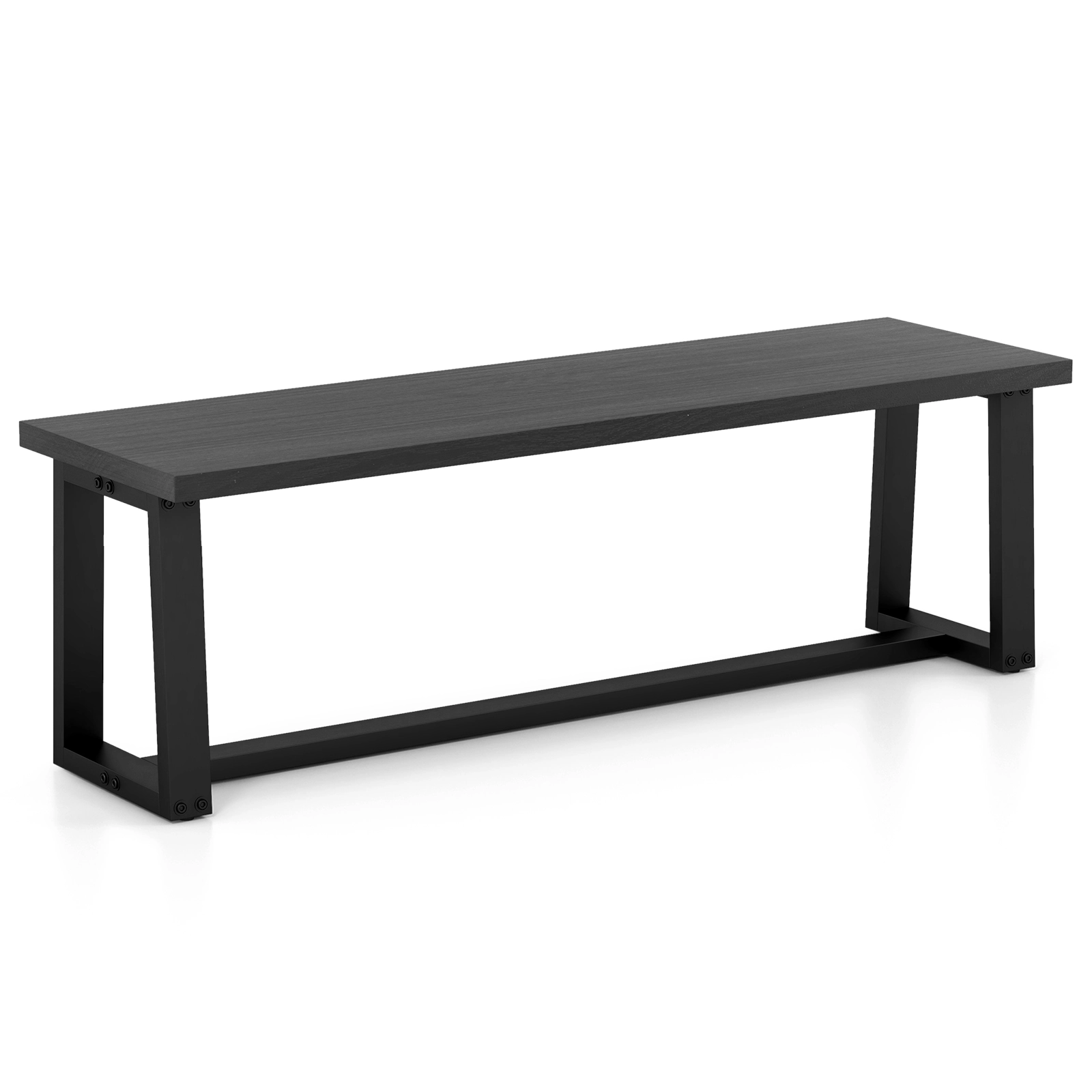 SlickBlue Unisex Acacia Wood Dining Bench, Black Storage Entryway Seat