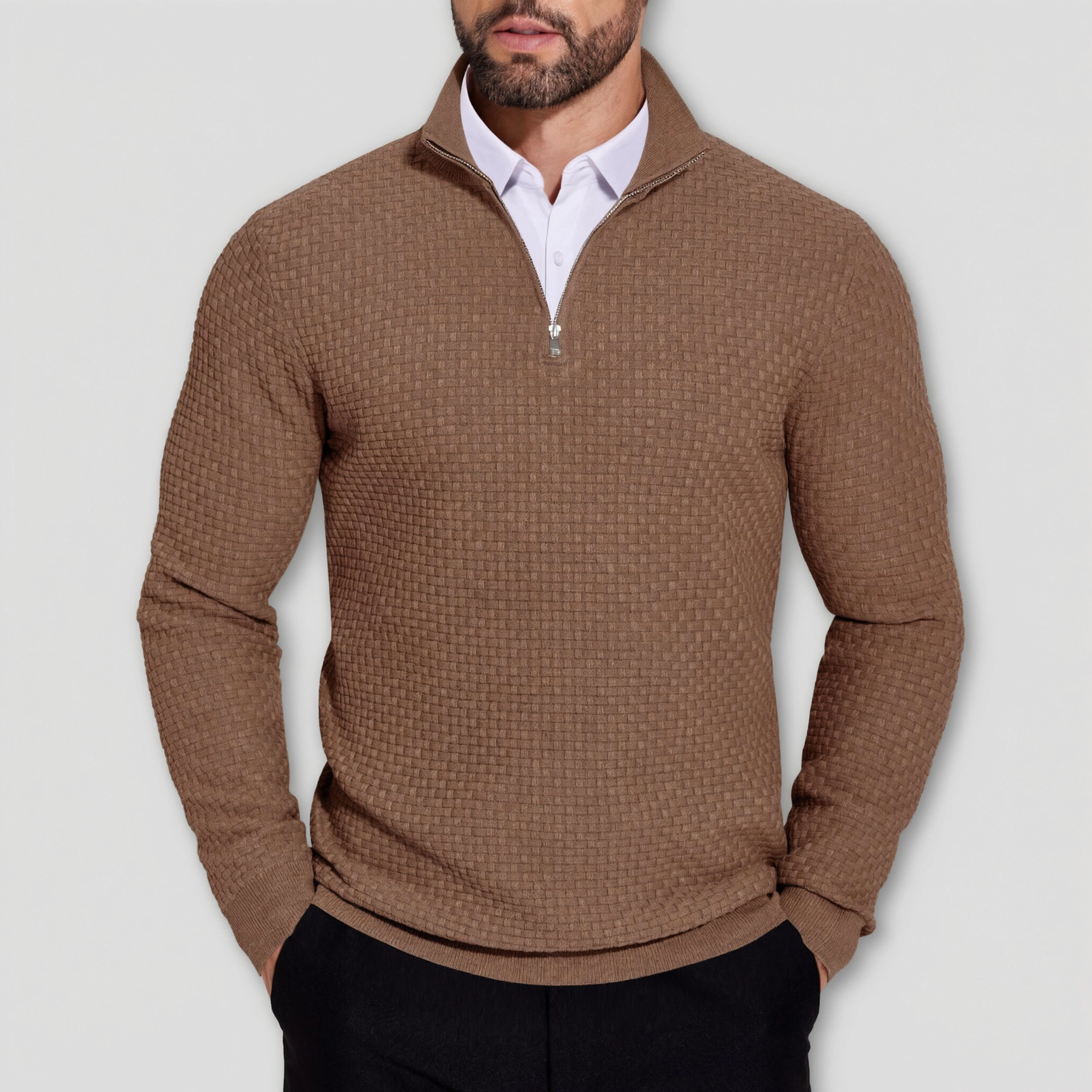 COOFANDY Men's Regular Fit Quarter Zip Pullover Sweater