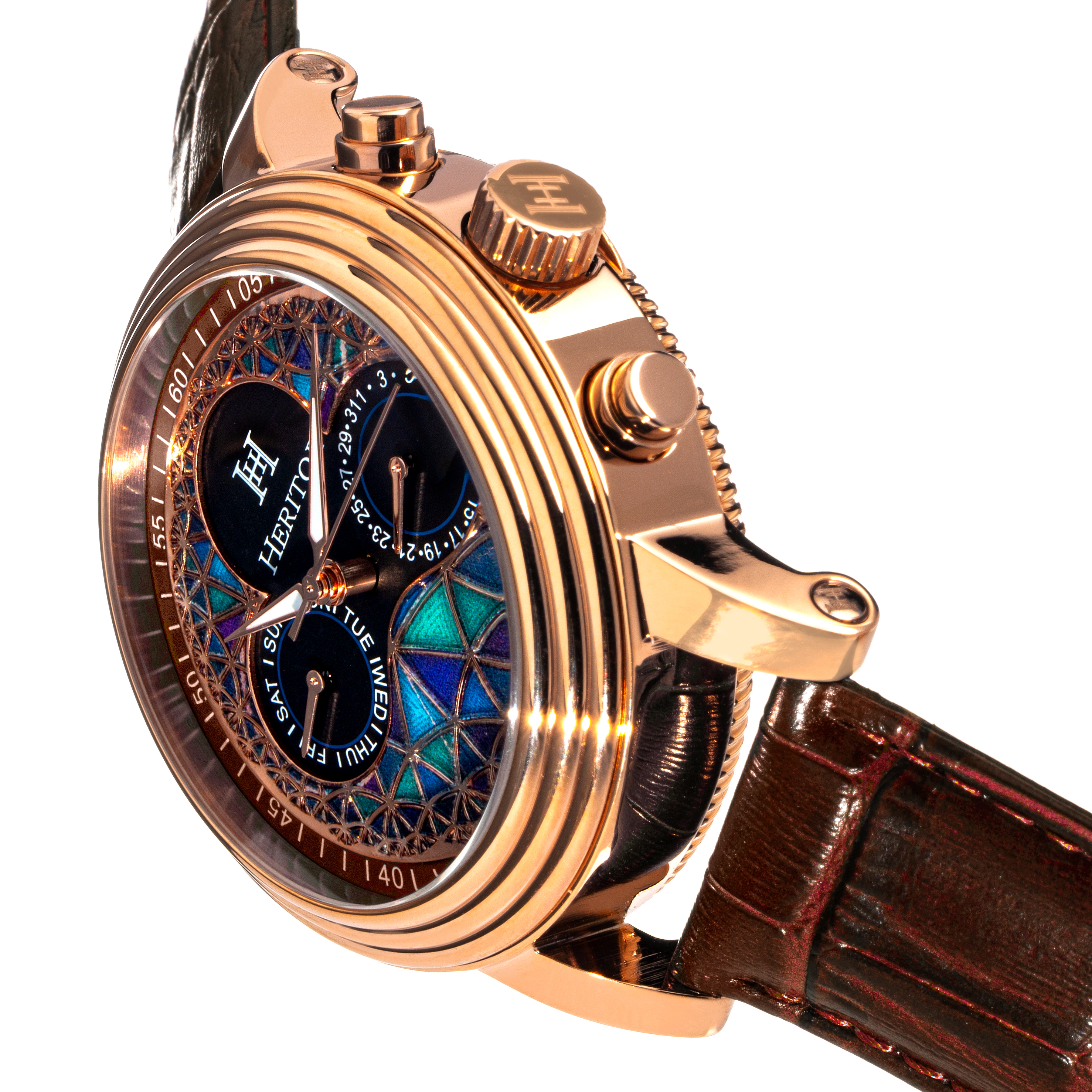 Heritor Automatic Legacy Leather-Band Watch w/Day/Date