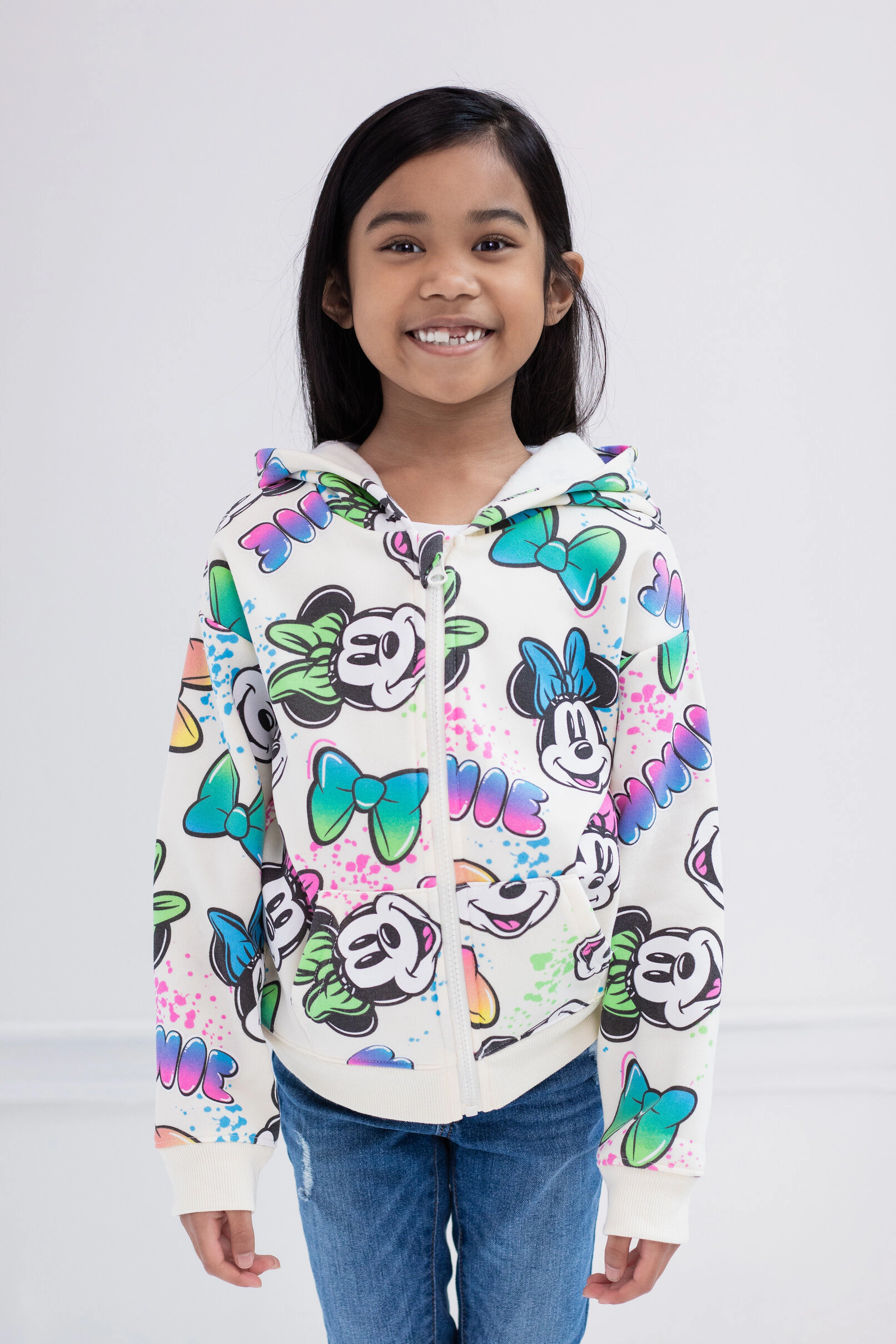 Disney Minnie Mouse Girls' Zip-Up Hoodie