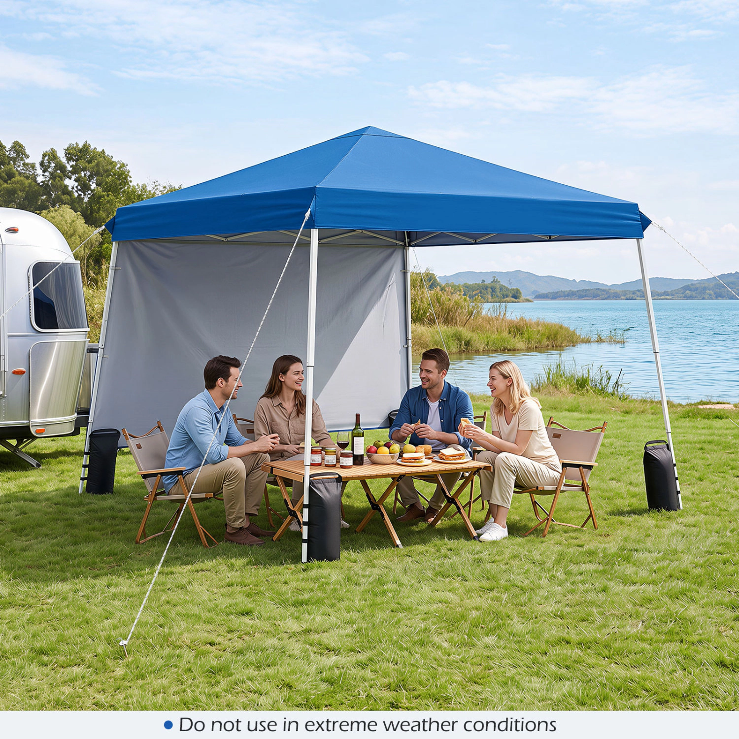 LJG 9 ft x Pop up Canopy Tent with 8 Ground Stakes 4 Wind Ropes and Carry Bag for Outdoor Party