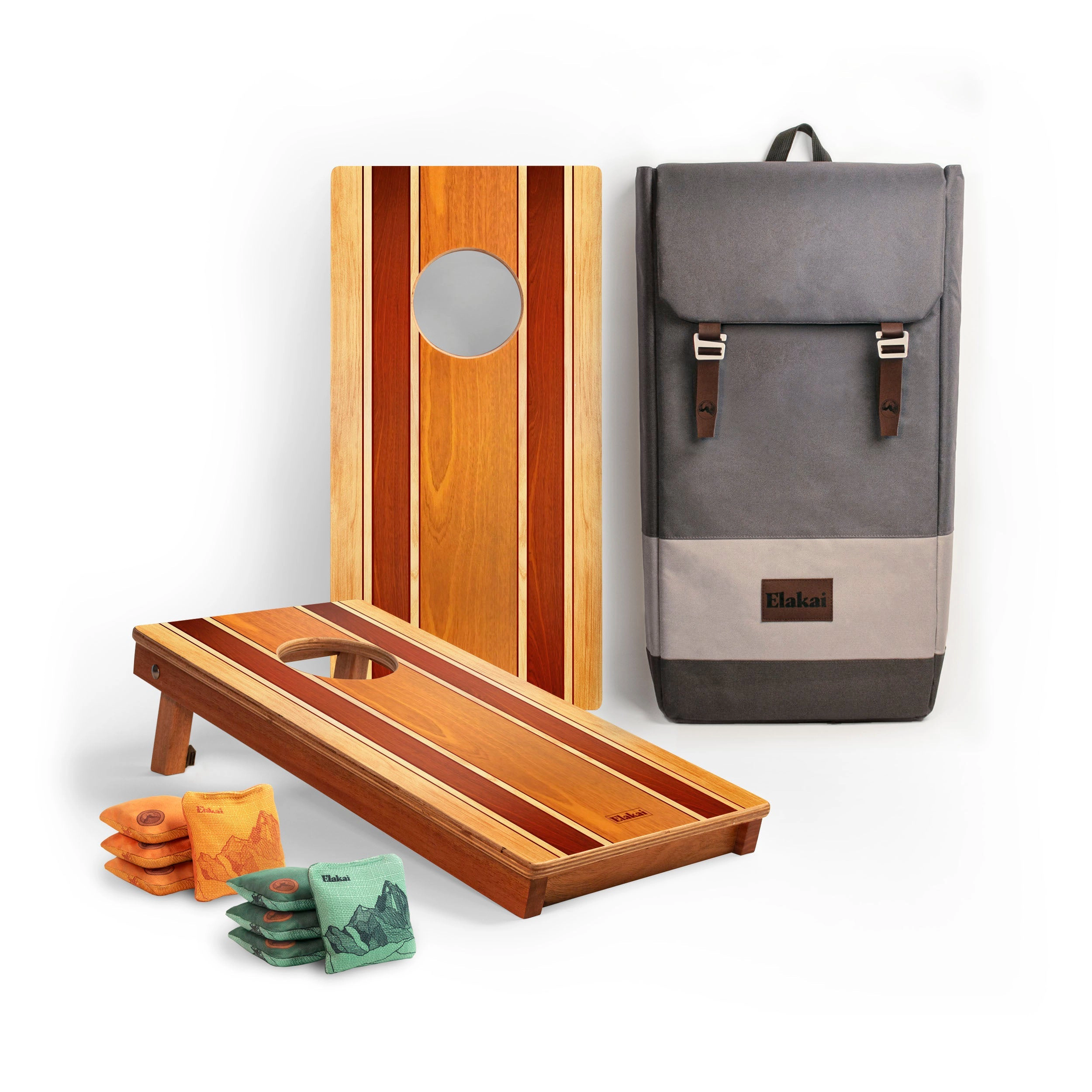 Elakai 1ft x 2ft Classic Woody Mahogany Pathfinder Cornhole Board Set