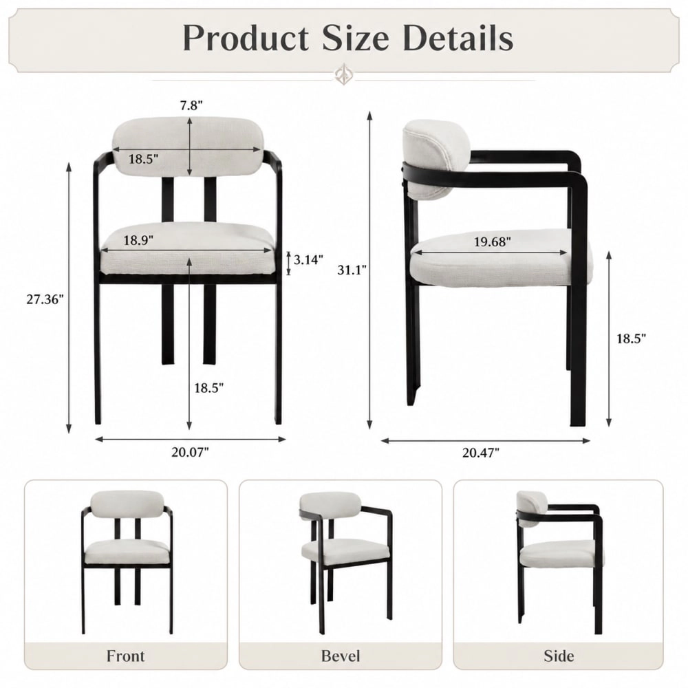 GOODSILO Upholstered Fabric Dining Side Chair