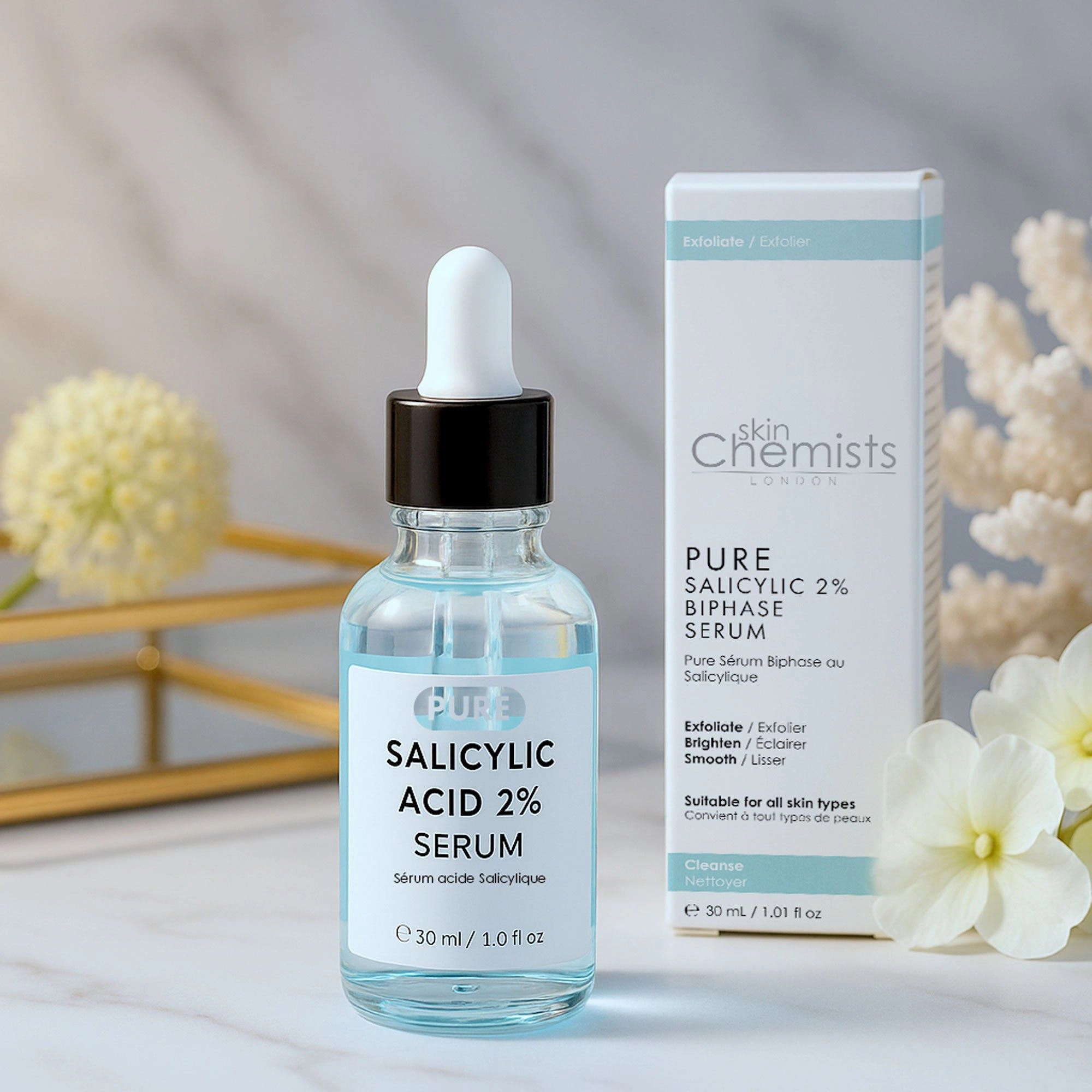 skinChemists Pure Salicylic Acid 2% Biphase Serum 30ml - Acne, Blemishes & Large Pores