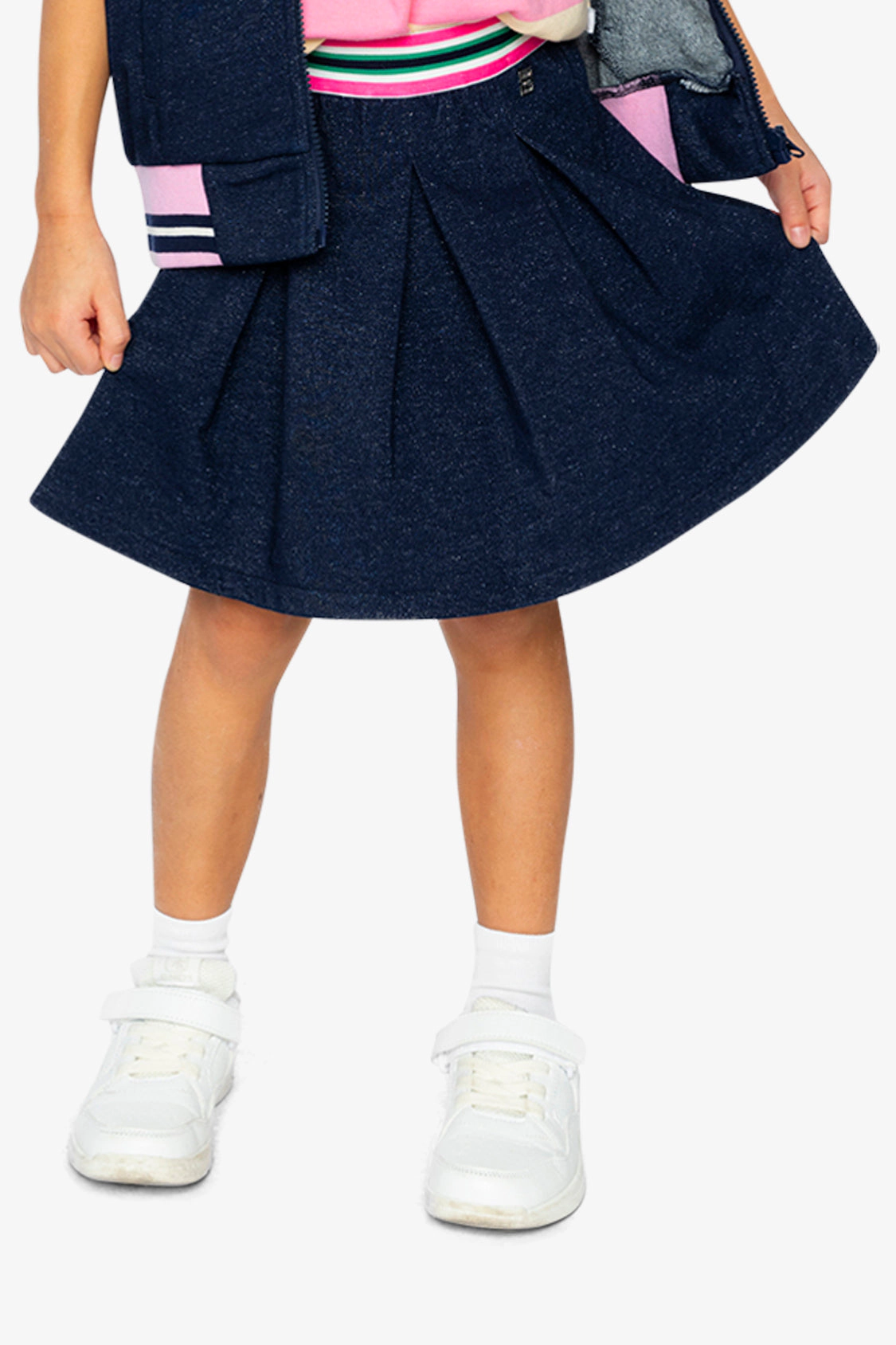 Deux par Girls Pleated French Terry Skirt