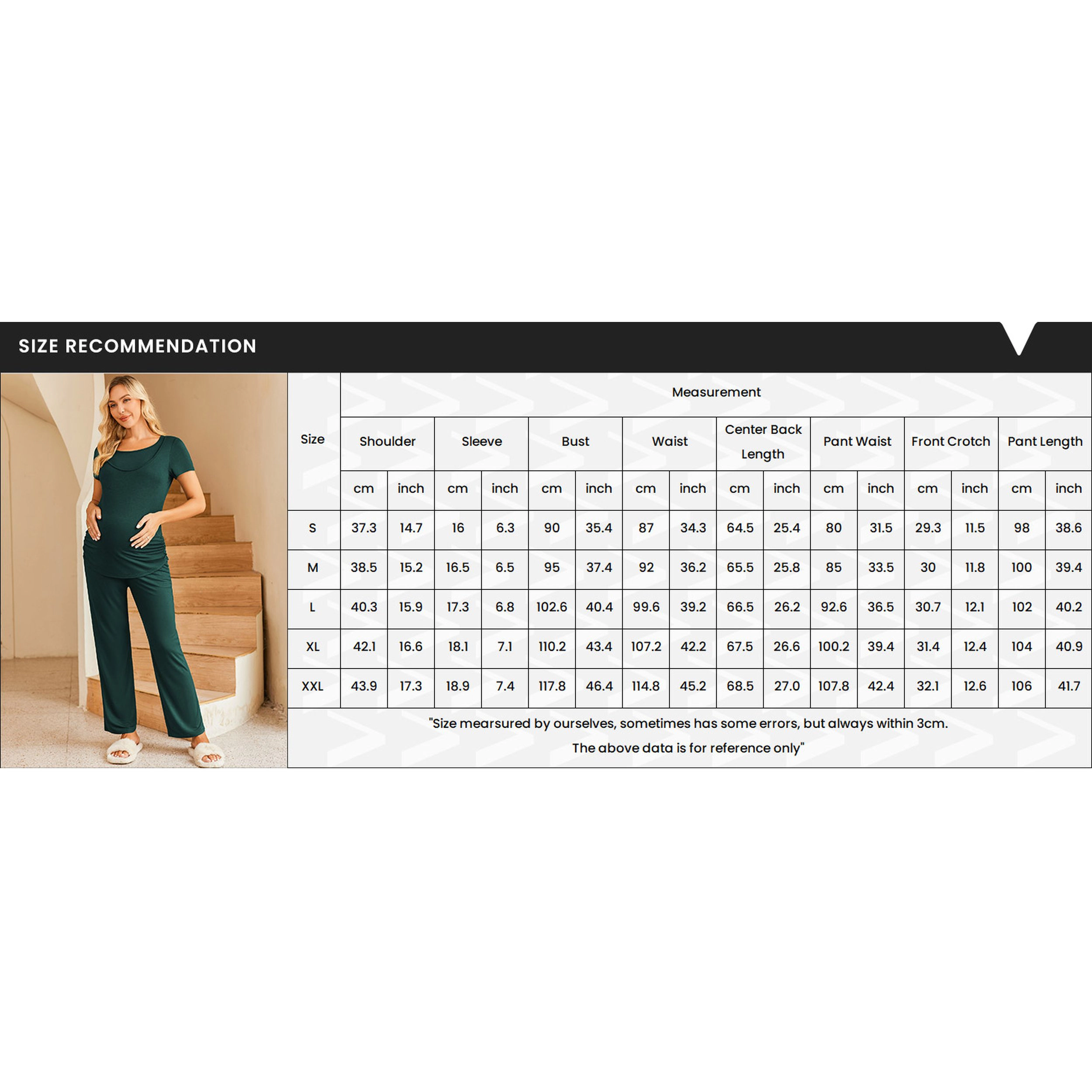 Ekouaer Womens Maternity Nursing Pajama Set Breastfeeding Set Short Sleeve Top Pants Postpartum