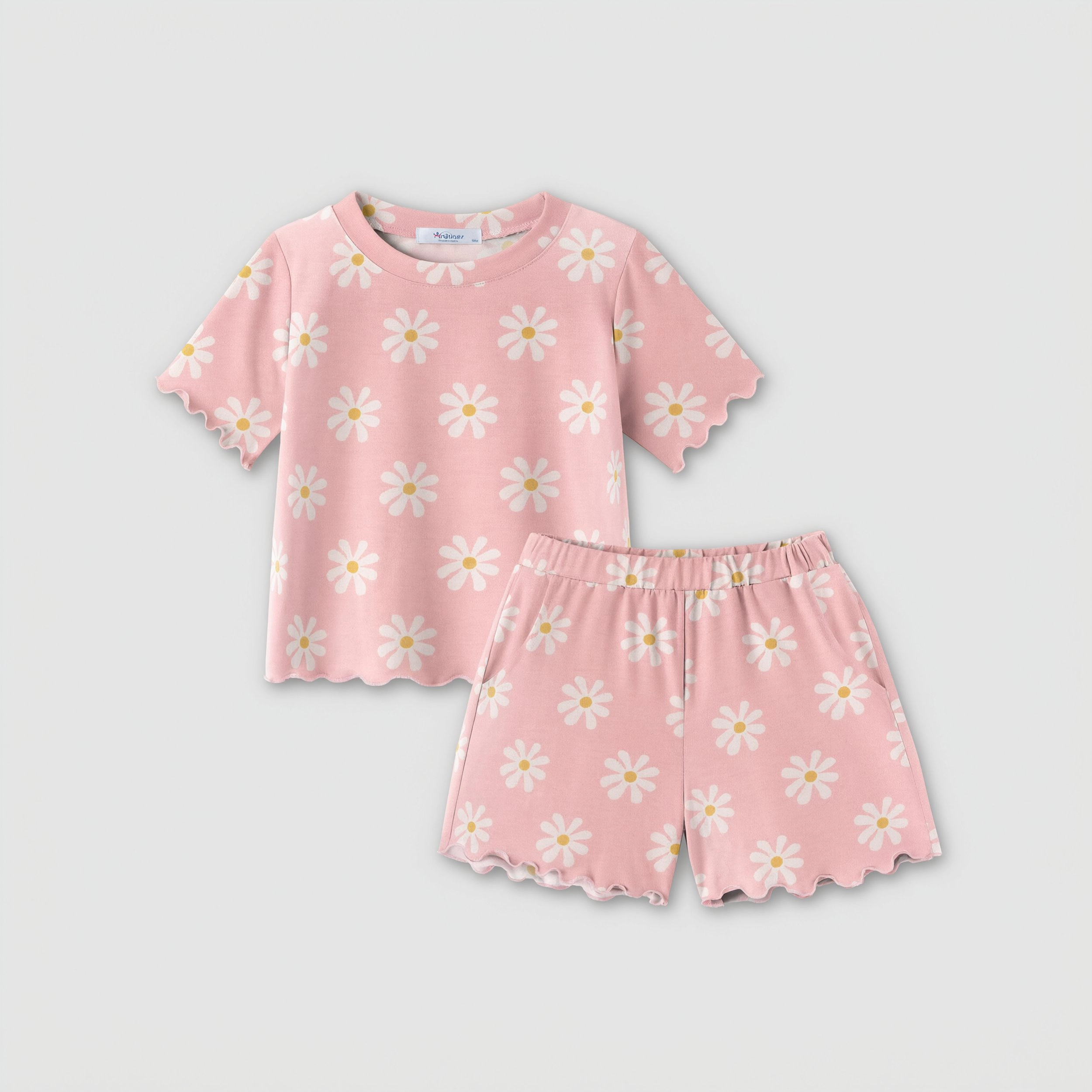 Arshiner Toddler Girls Clothes Short Sets Ruffle Sleeve Roundneck Tops And Shorts With Pock