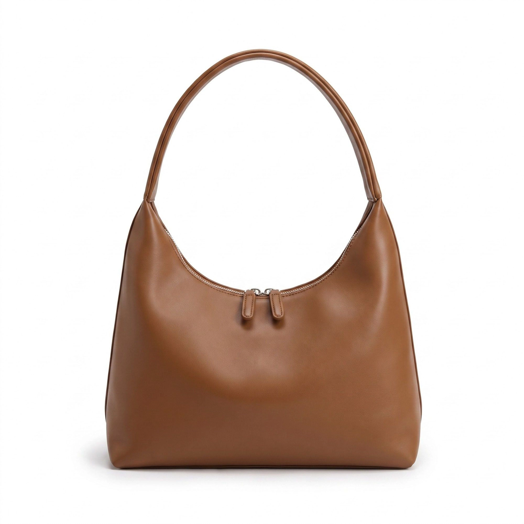 Alilang Women's Large Hobo Shoulder Bag with Double Zipper Closure and Long Curved Handle 10.5x11x4.5in
