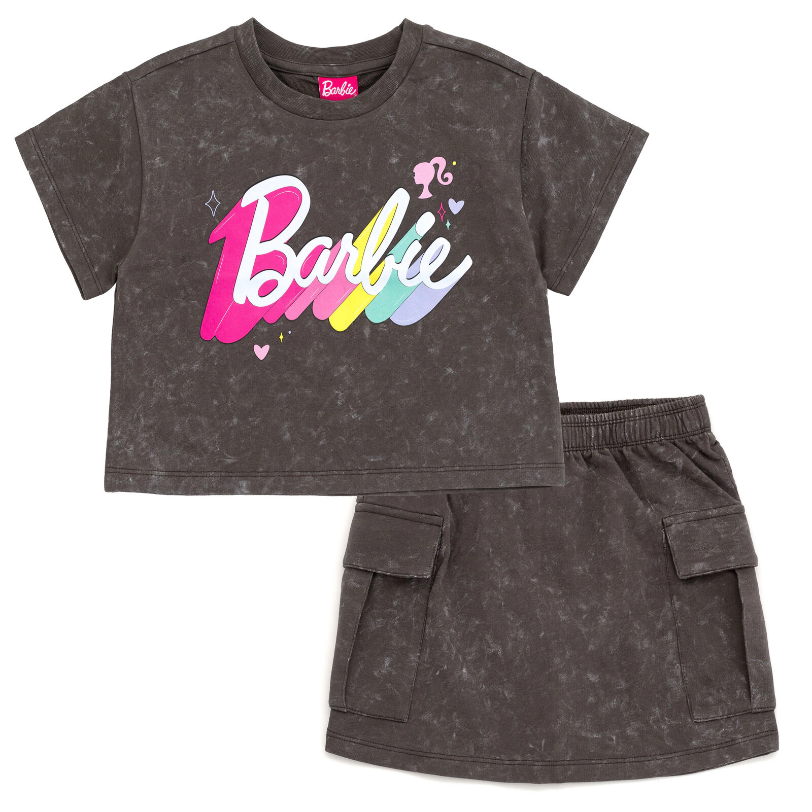 Barbie Girls' 2-Piece Tee and Skirt Set