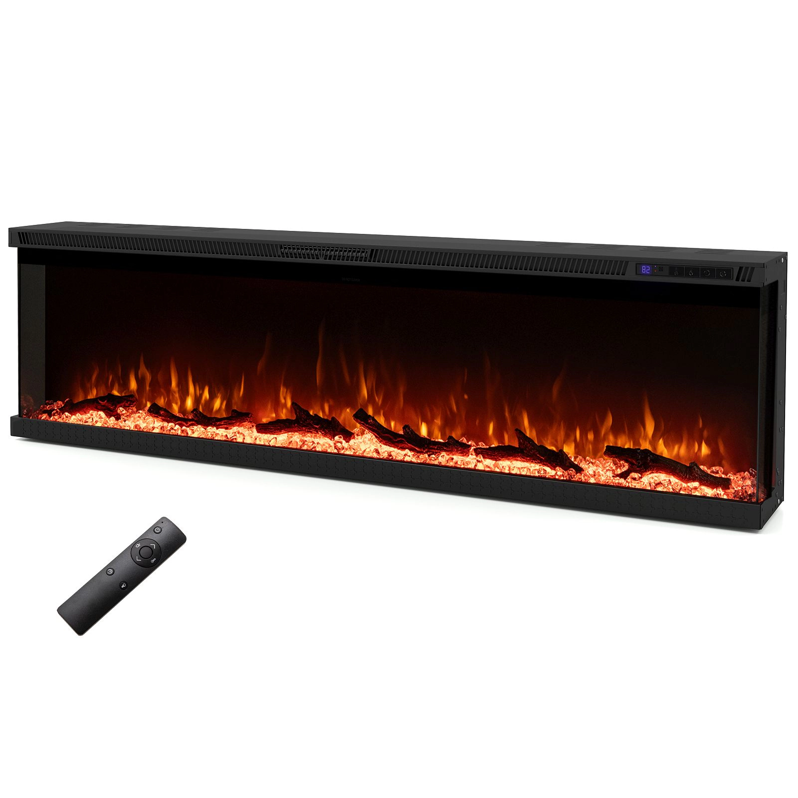 SlickBlue 60 Inch Electric Fireplace Insert with Remote Control