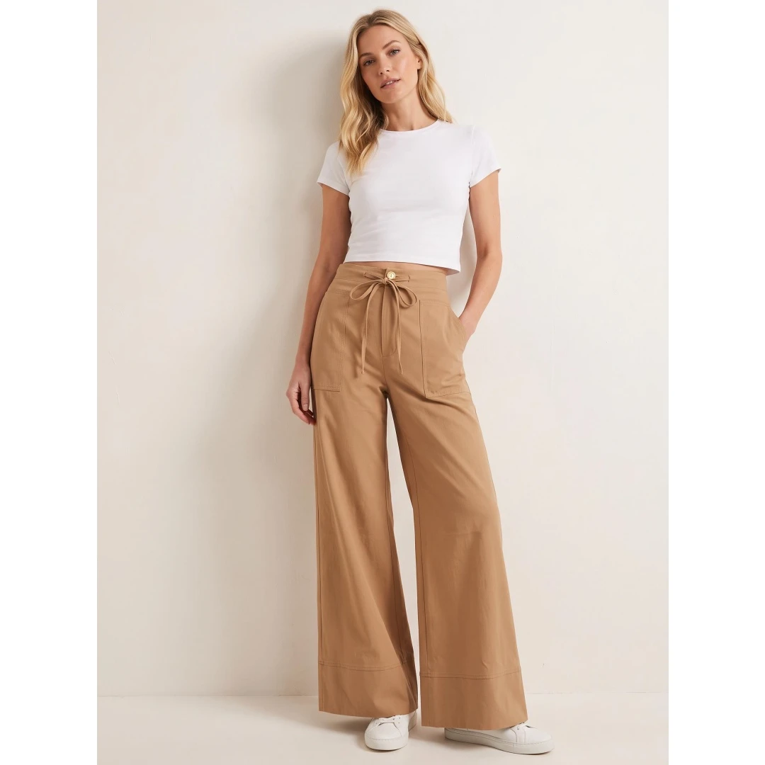 Coolmee Women's Drawstring Loose Fit Wide Leg Flowy Casual Pants Trousers