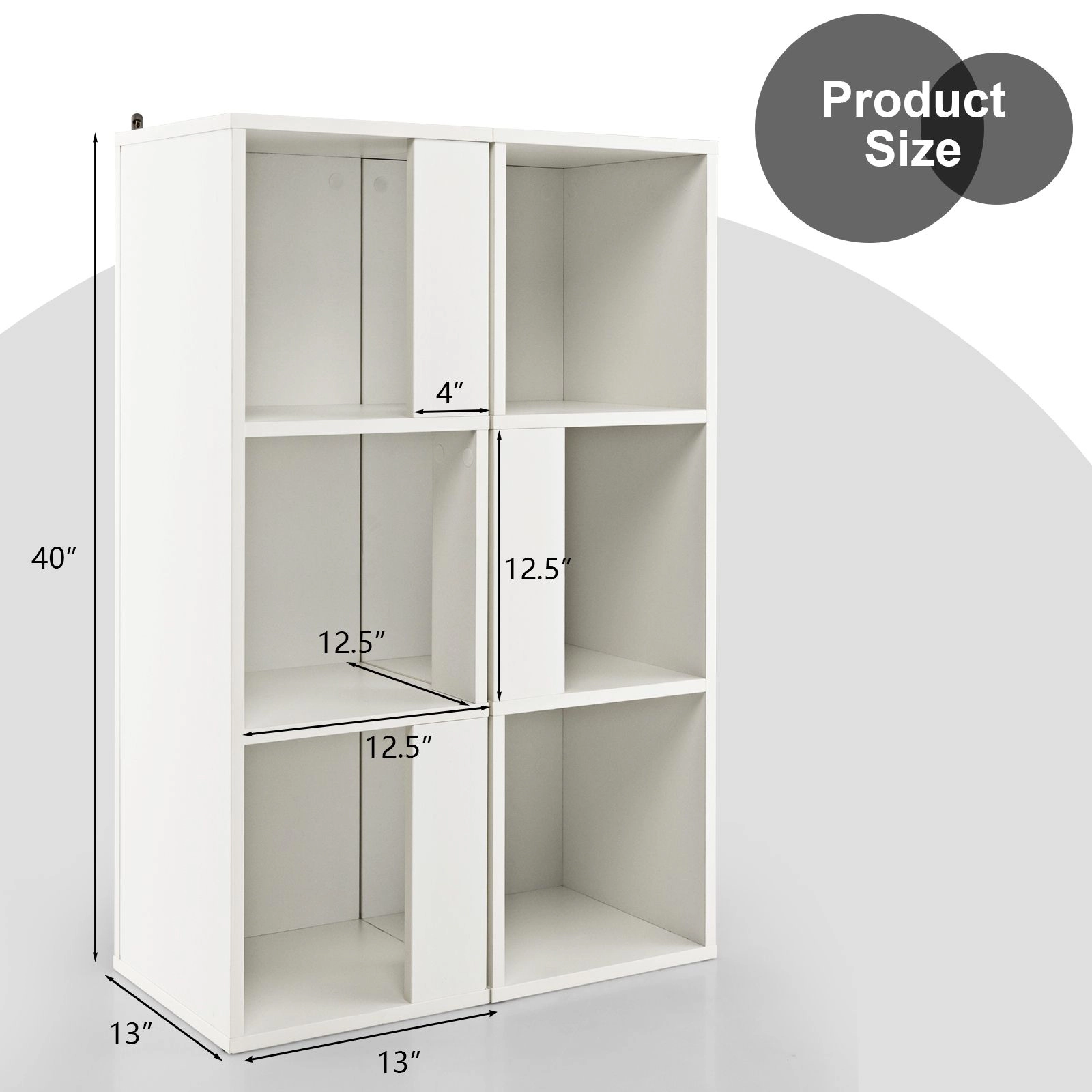SlickBlue 3 Tier Geometric Bookshelf with Open Shelves