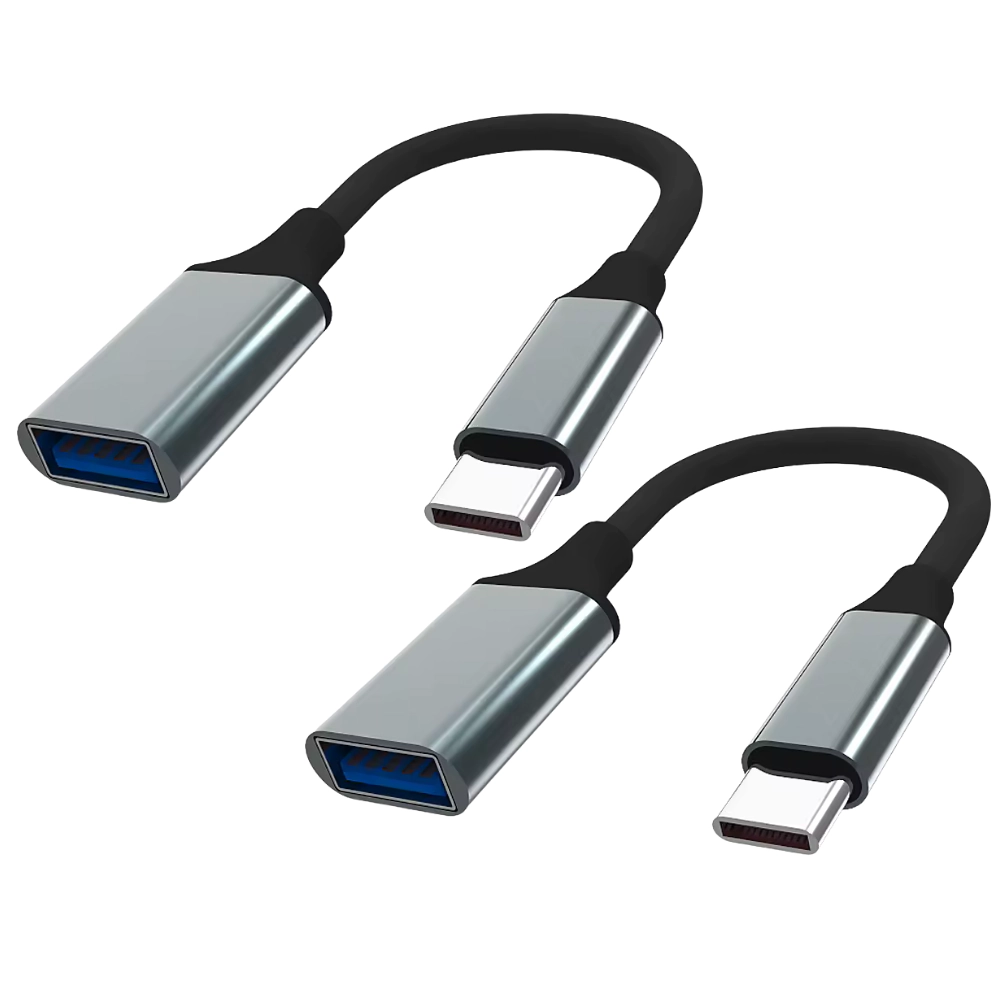 Qixxronics USB to USB-C Adapter, 2-Pack USB-C Male to USB-A Female Adapter for iPhone 17 16, MacBook Pro/Air, iPad Pro