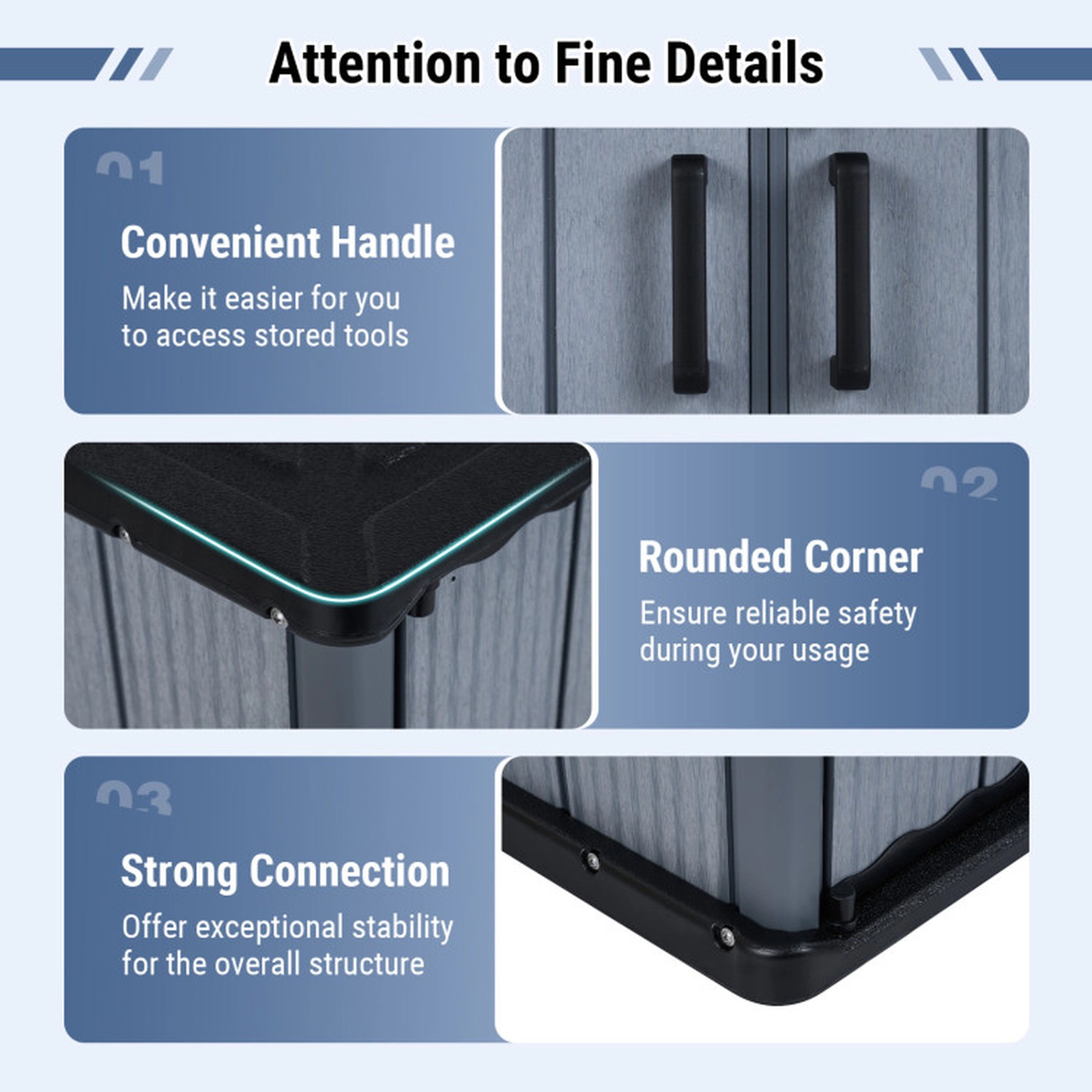 SUGIFT 23.5-cu ft All-Weather Outdoor Storage Box with Floor Lockable Door and Grooved Drainage Roof