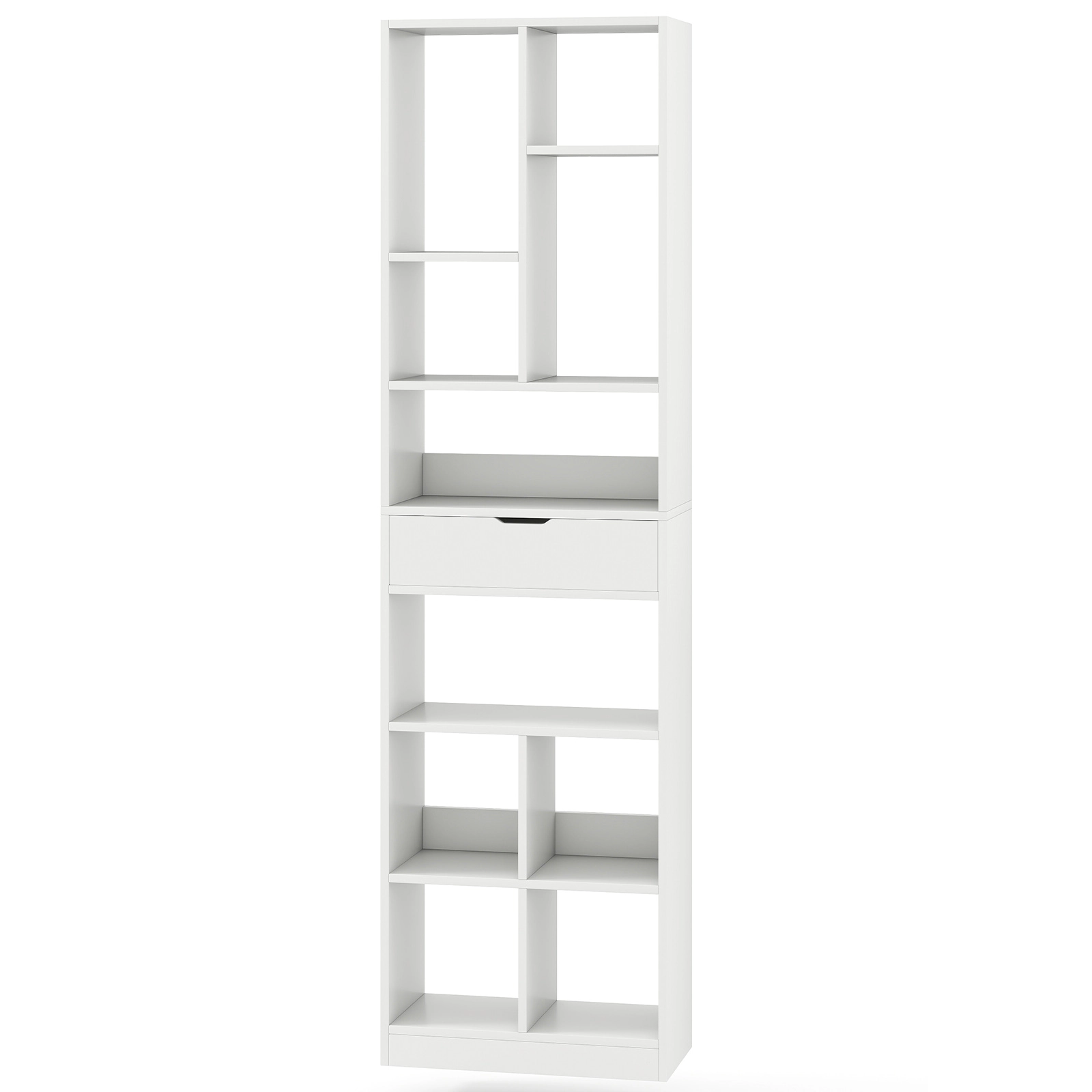Hivvago 7-Tier Display Rack with Drawer & Storage Shelves