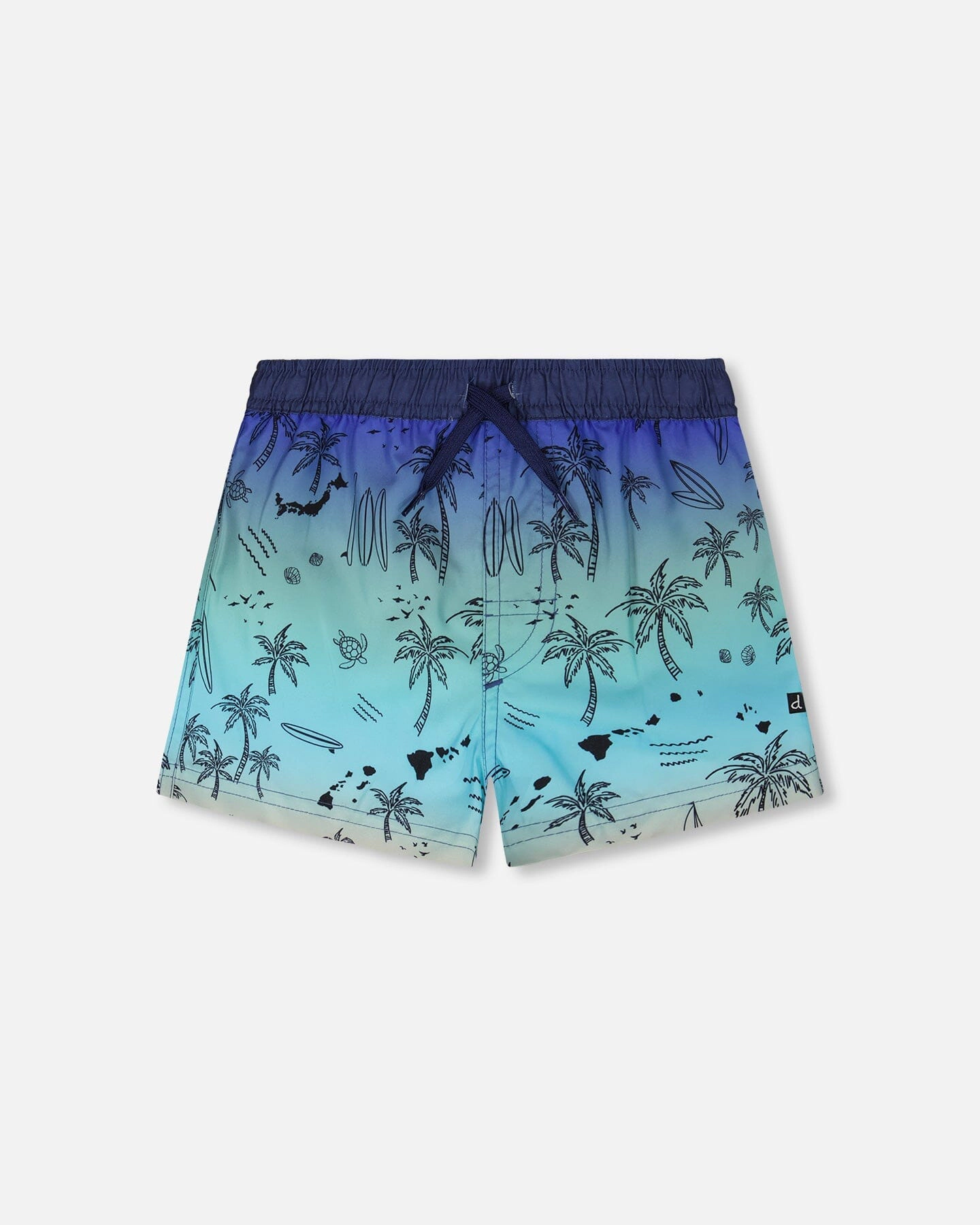 Deux par Boys Beach Print Adjustable Drawstring Boardshorts