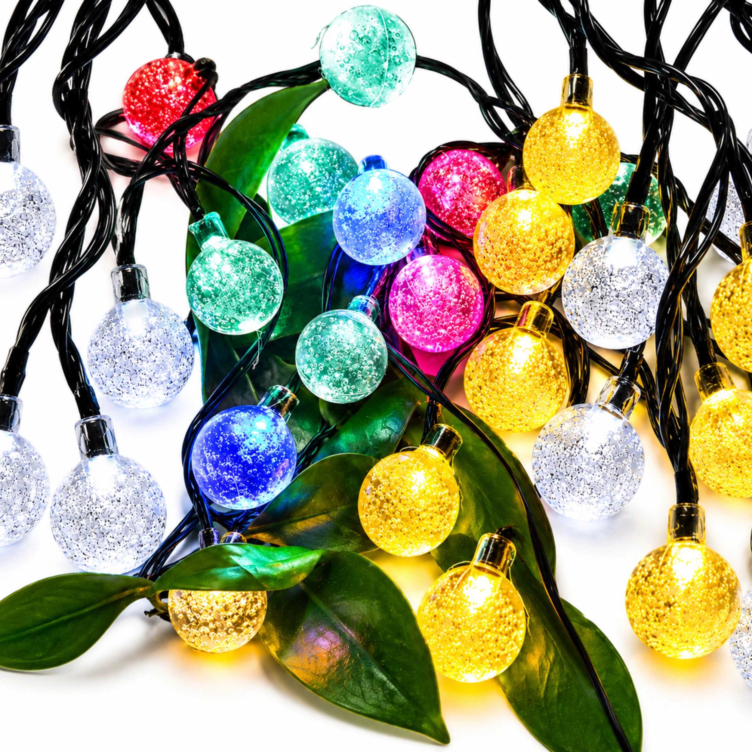 Home Collection 30 LED Solar Ball String Lights Warm White 17.5 Ft