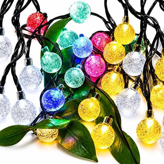 Home Collection 30 LED Solar Ball String Lights Warm White 17.5 Ft