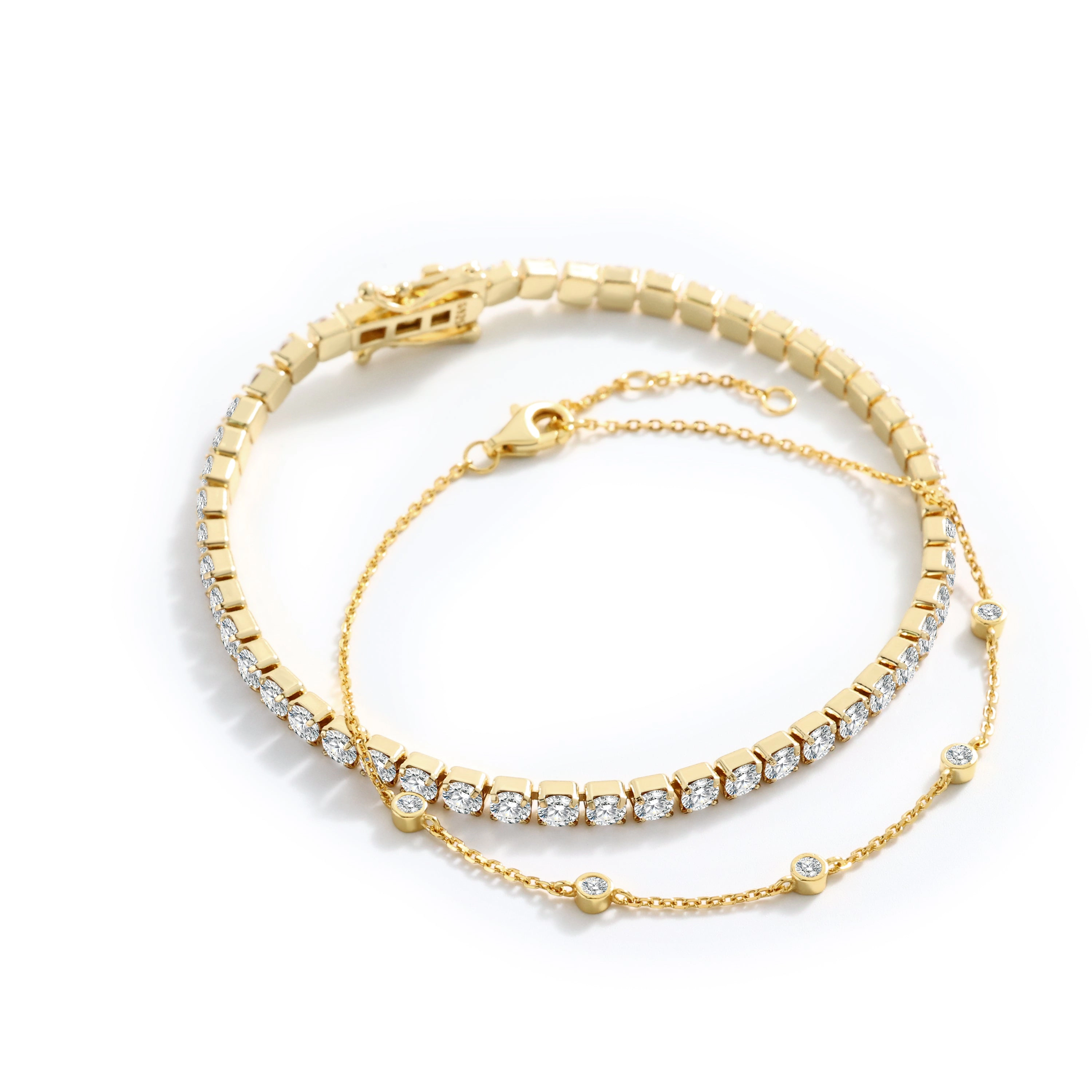 Mint & Lily Women's Bezel Set and Tennis Bracelet Bundle