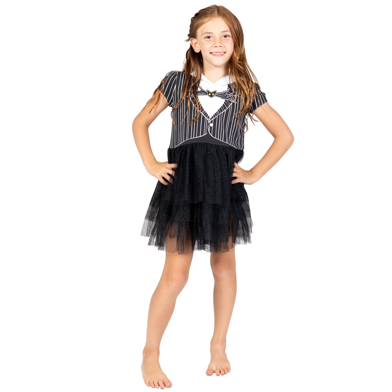 Disney Nightmare Before Christmas Jack Skellington Girls' Cosplay Hooded Tutu Dress