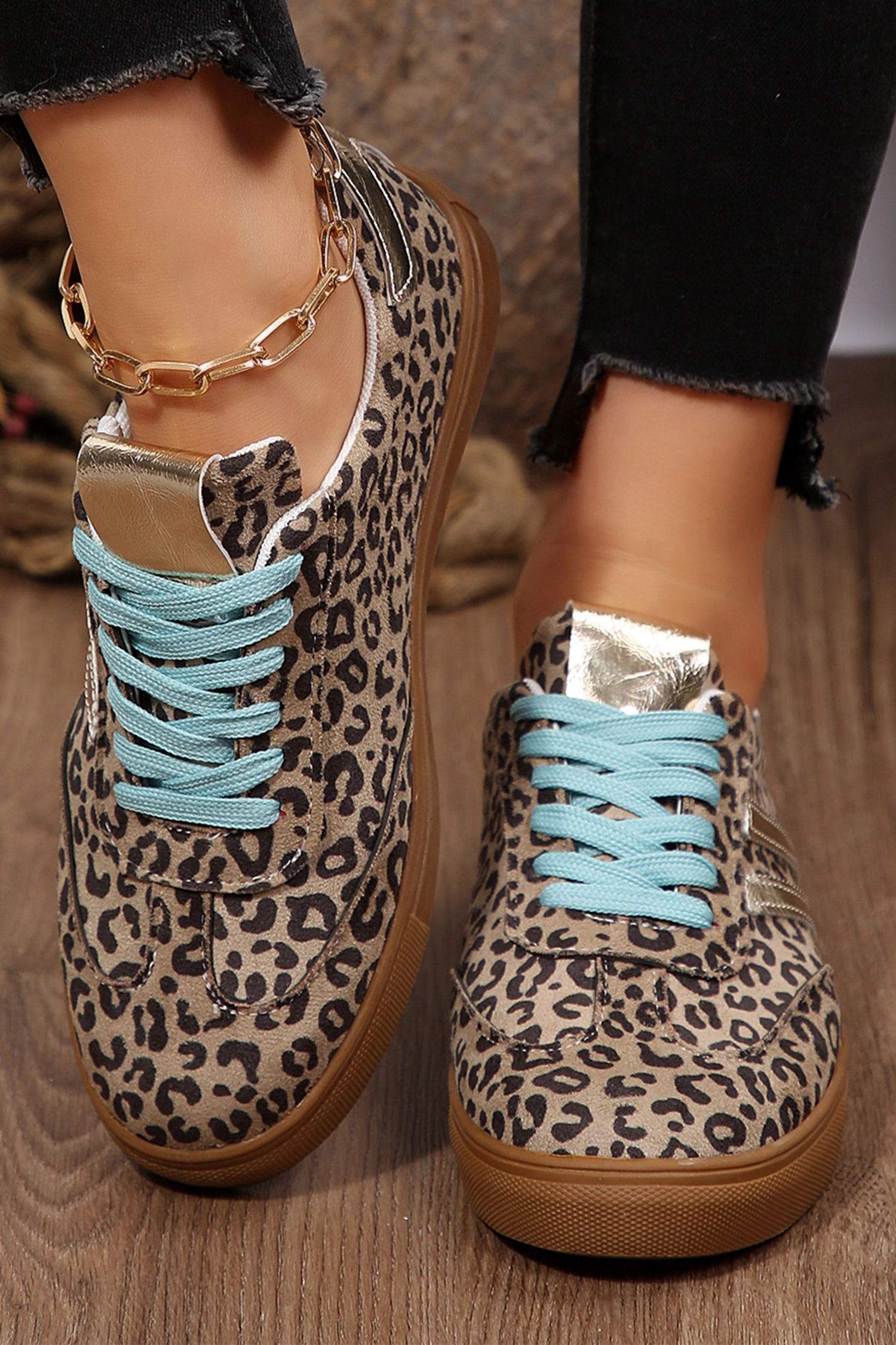 Threaded Pear Harmony Detail Lace Up Sneakers