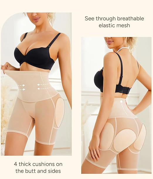 Nebility Women Seamless Padded Hip Enhancer Shapewear Shorts