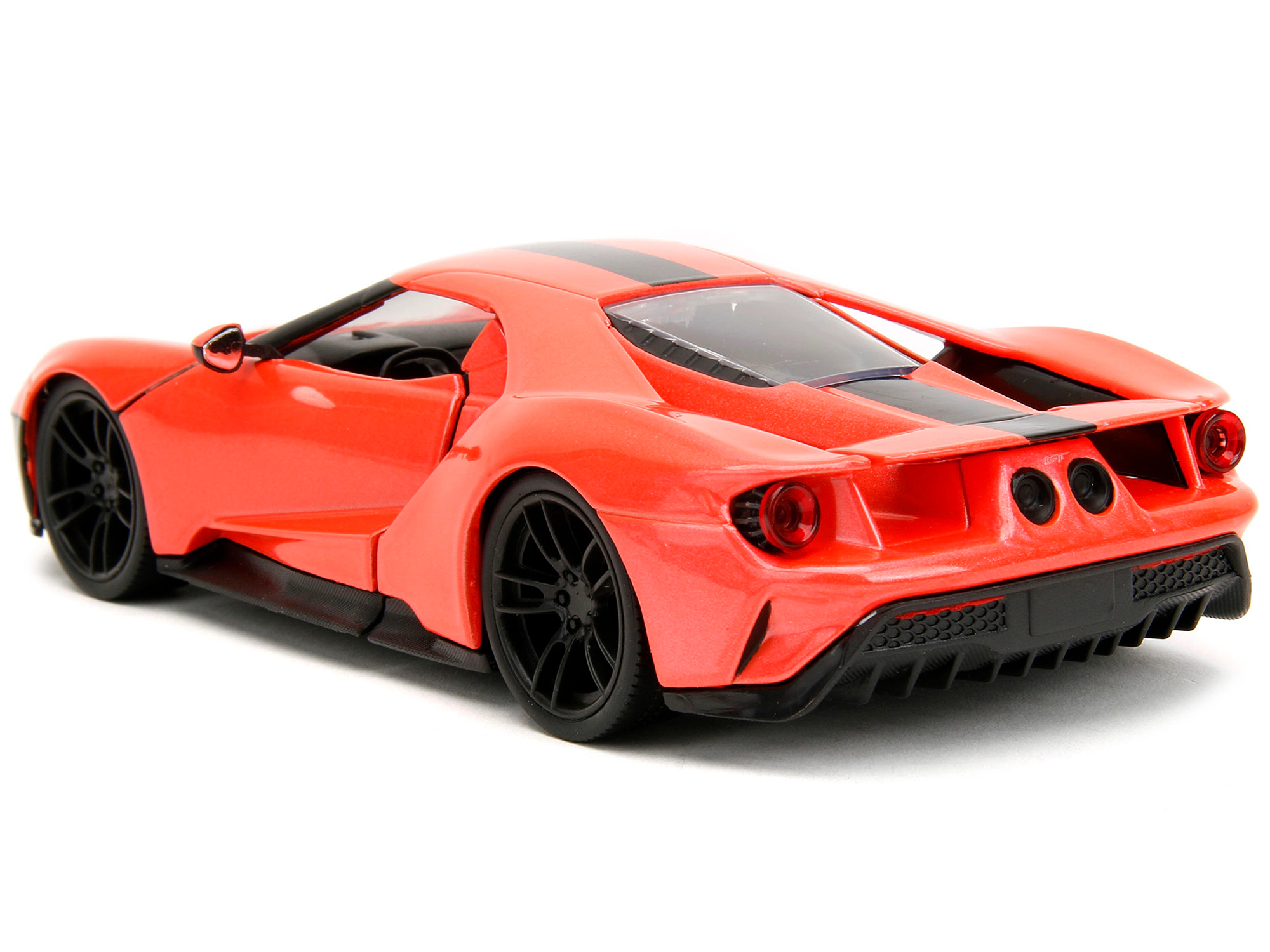 Jada 2017 Ford Gt Light Red Metallic With Black Stripe "Pink Slips" Series 1/24 Diecast Model Car By Jada