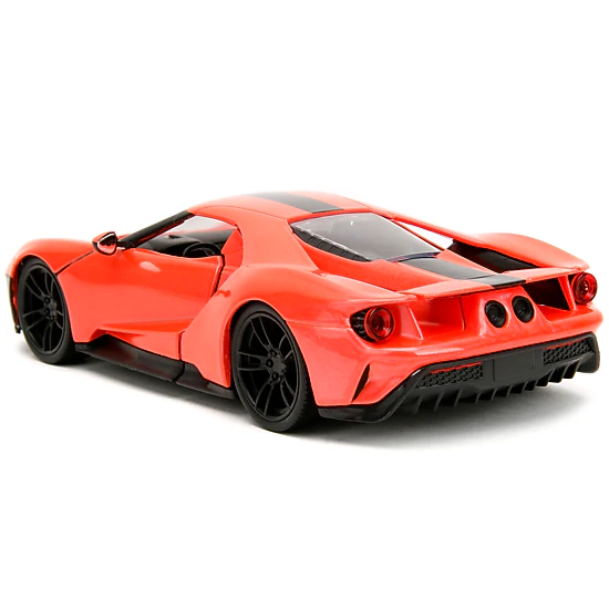 Jada Collectible 2017 Ford Gt Light Red Metallic With Black Stripe "Pink Slips" Series 1/24 Diecast Model Car