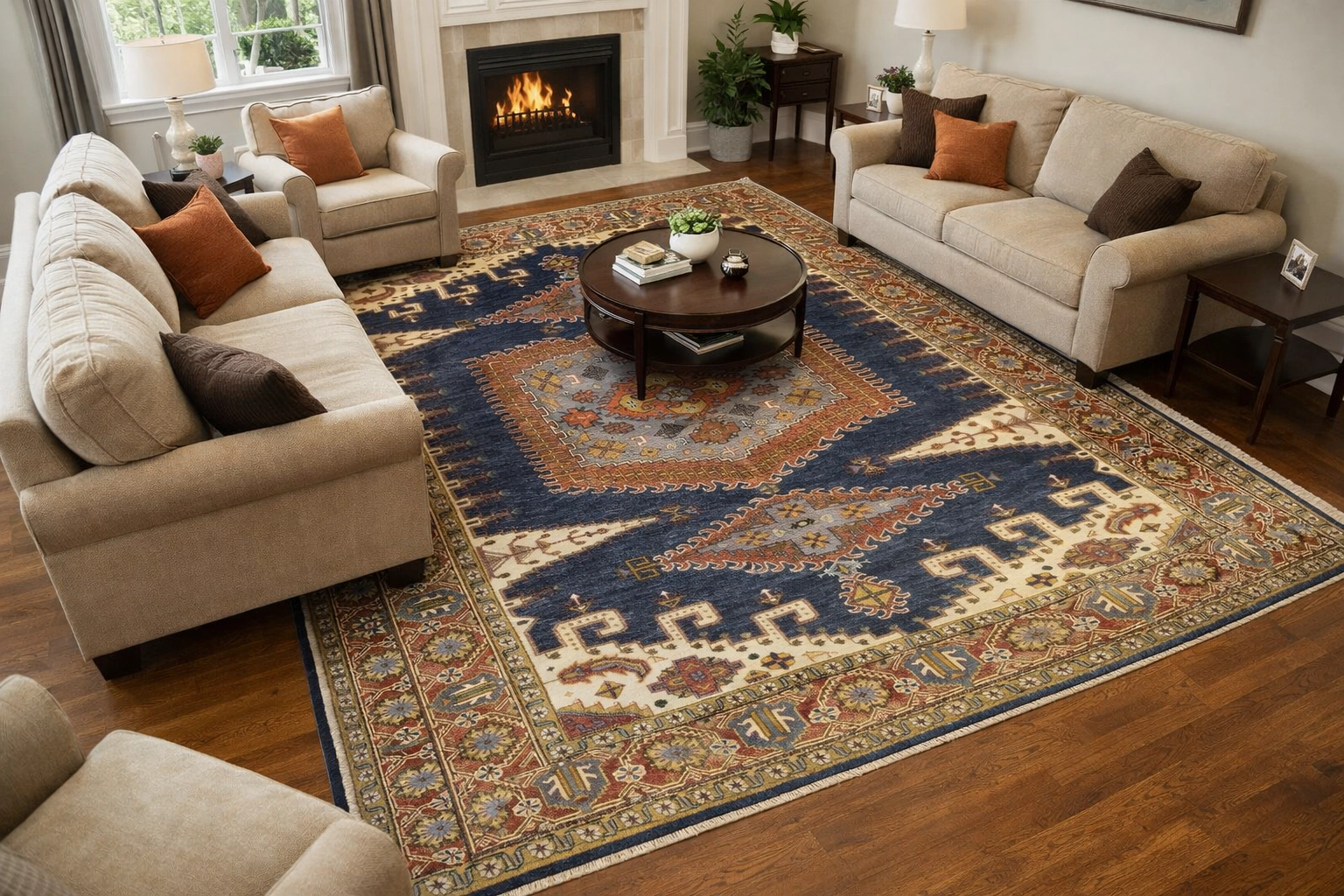 Magic Rugs Navy Tribal 10X14 Indo-Viss Oriental Rug