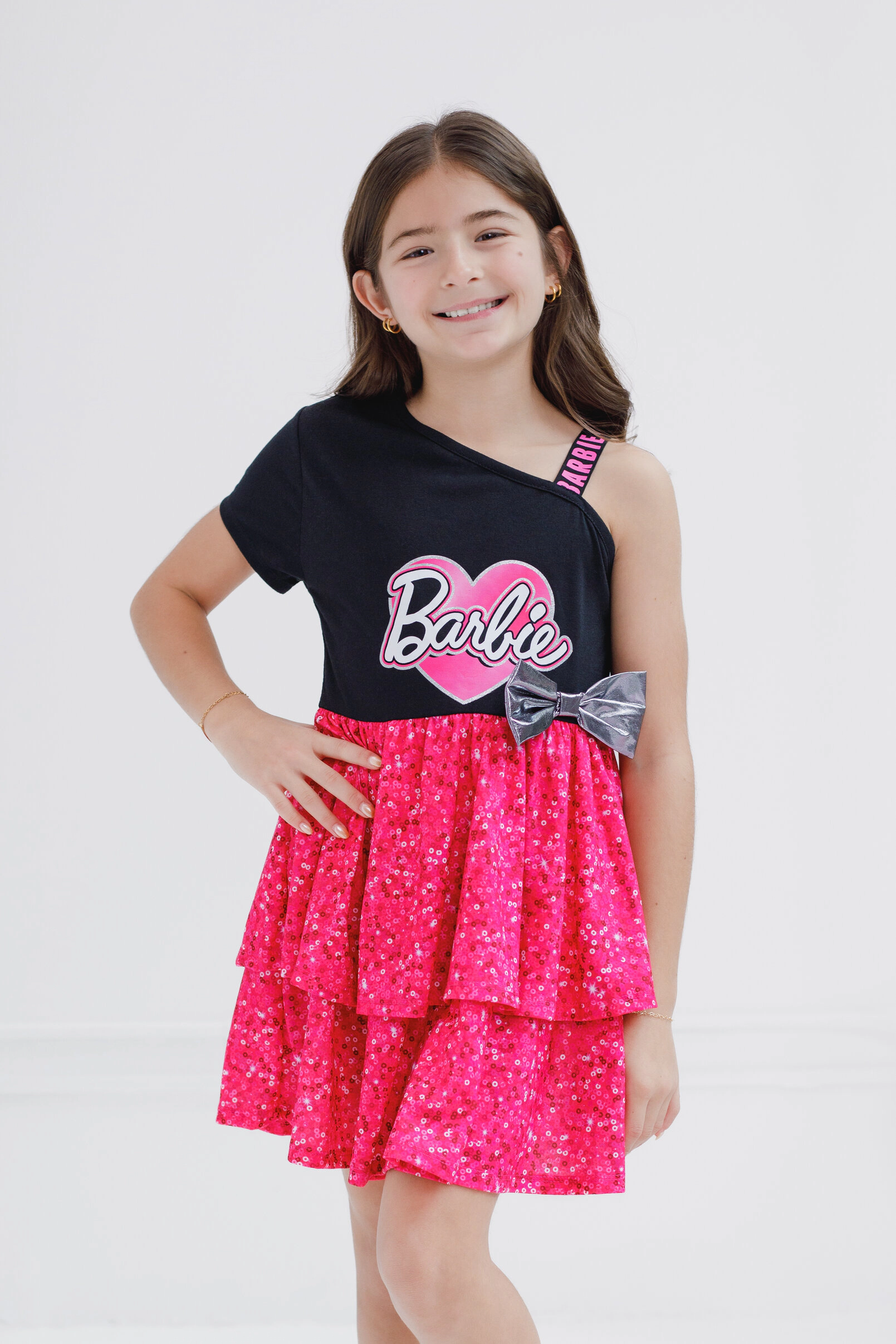 Barbie Girls' Glitter Flare Dress