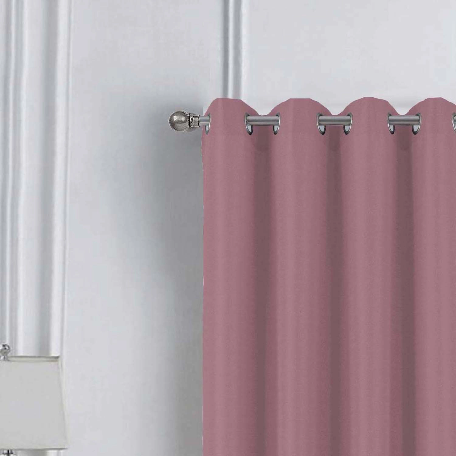 RT Designer Collection Cindy Textured 2 Pack Grommet Curtain Panel 36" x 84" Rose
