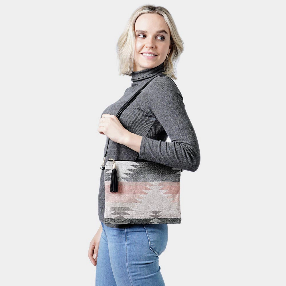 Fashnzfab Western Patterned Crossbody / Clutch Bag
