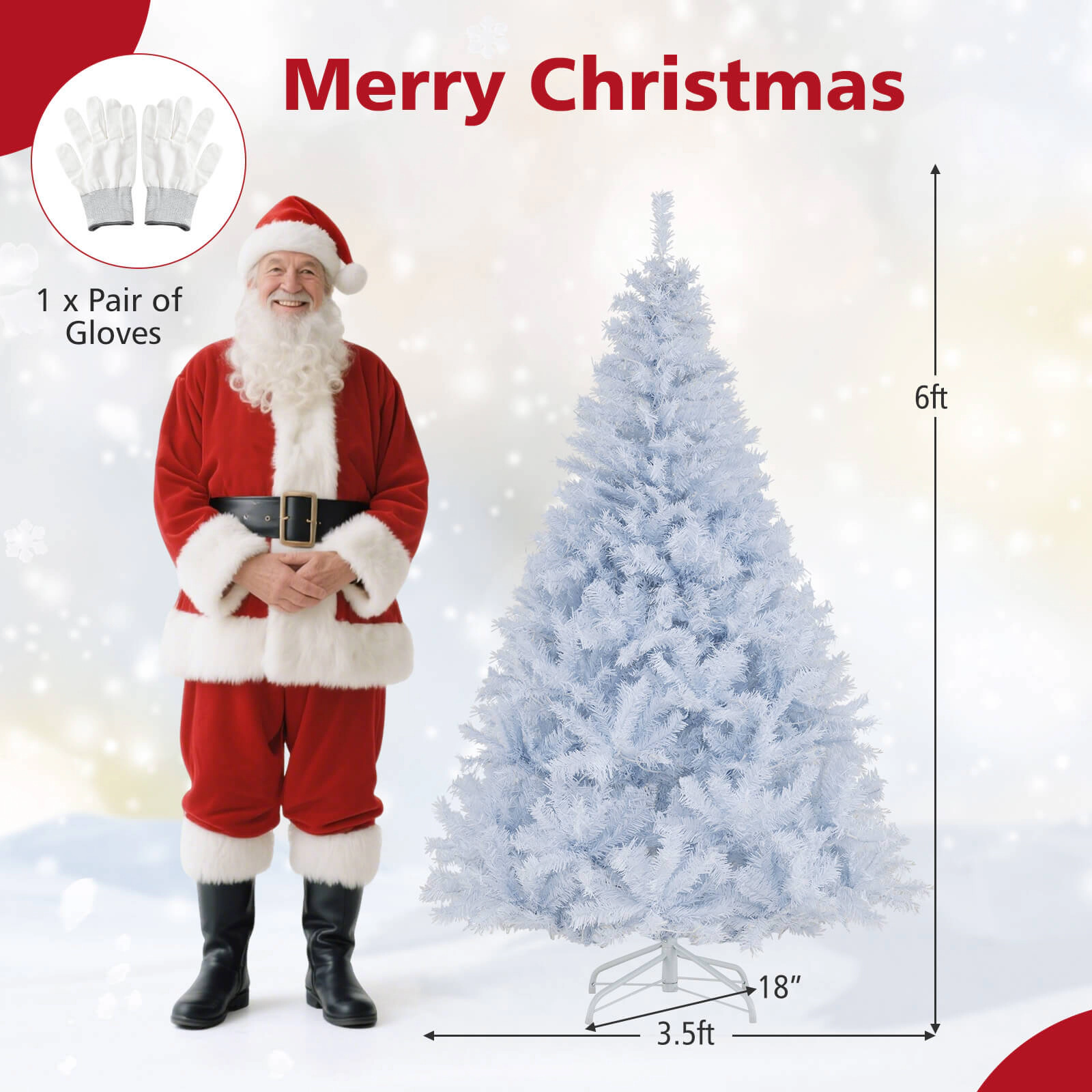 Costway 6/7.5 FT Artificial Christmas Tree with 1000/1346 Branch Tips 280/400 Lights 11 Lighting Modes