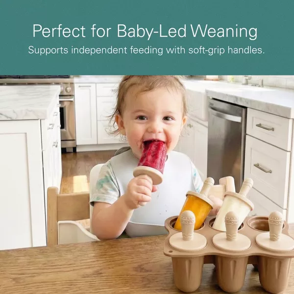 Sperric Baby Popsicle Mold, Baby Teething Popsicle Mold Silicone, 6-Cavity Ice Pop Molds, Baby Popsicle Teether BPA-Free
