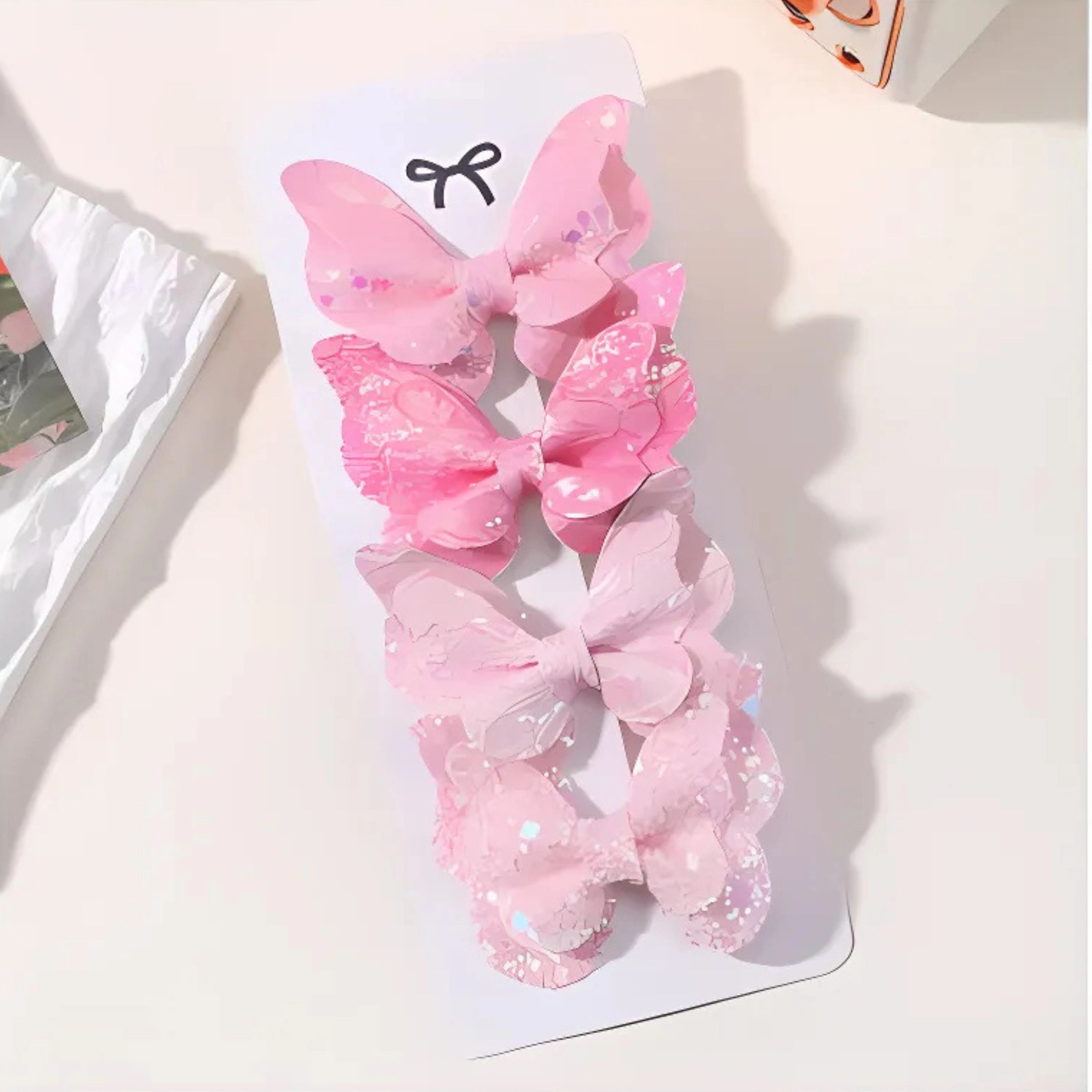 Kitcheniva 4 Pcs Children's Sequin Butterfly Hair Clips