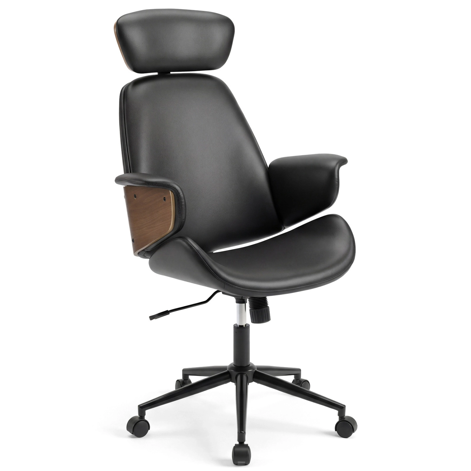 SUGIFT Ergonomic Office Chair with Headrest Adjustable Height 242-Lb Capacity 45-in High Back Black + Rustic Brown