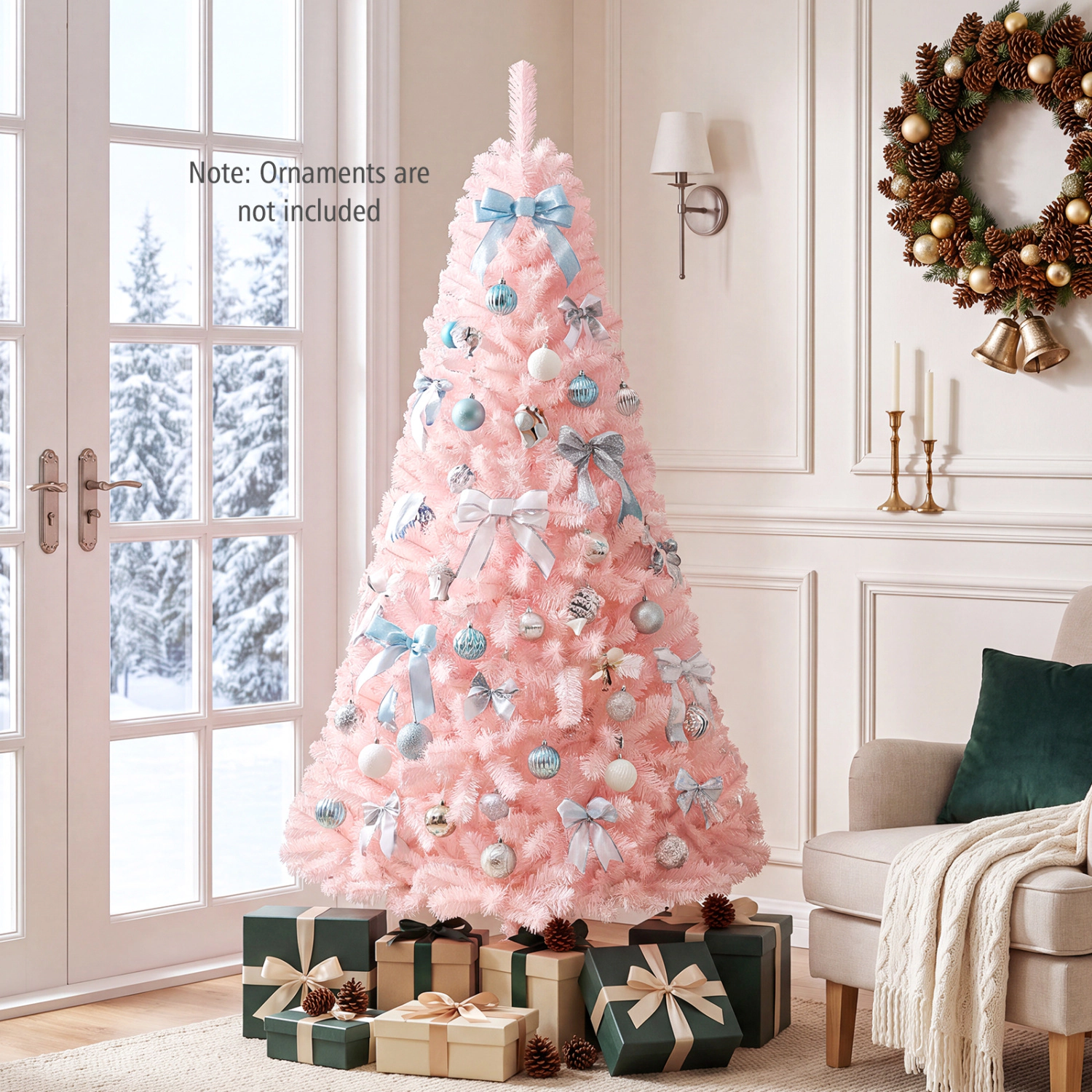 LJG 6/7 Feet Artificial Christmas Tree Hinged Full Fir Tree