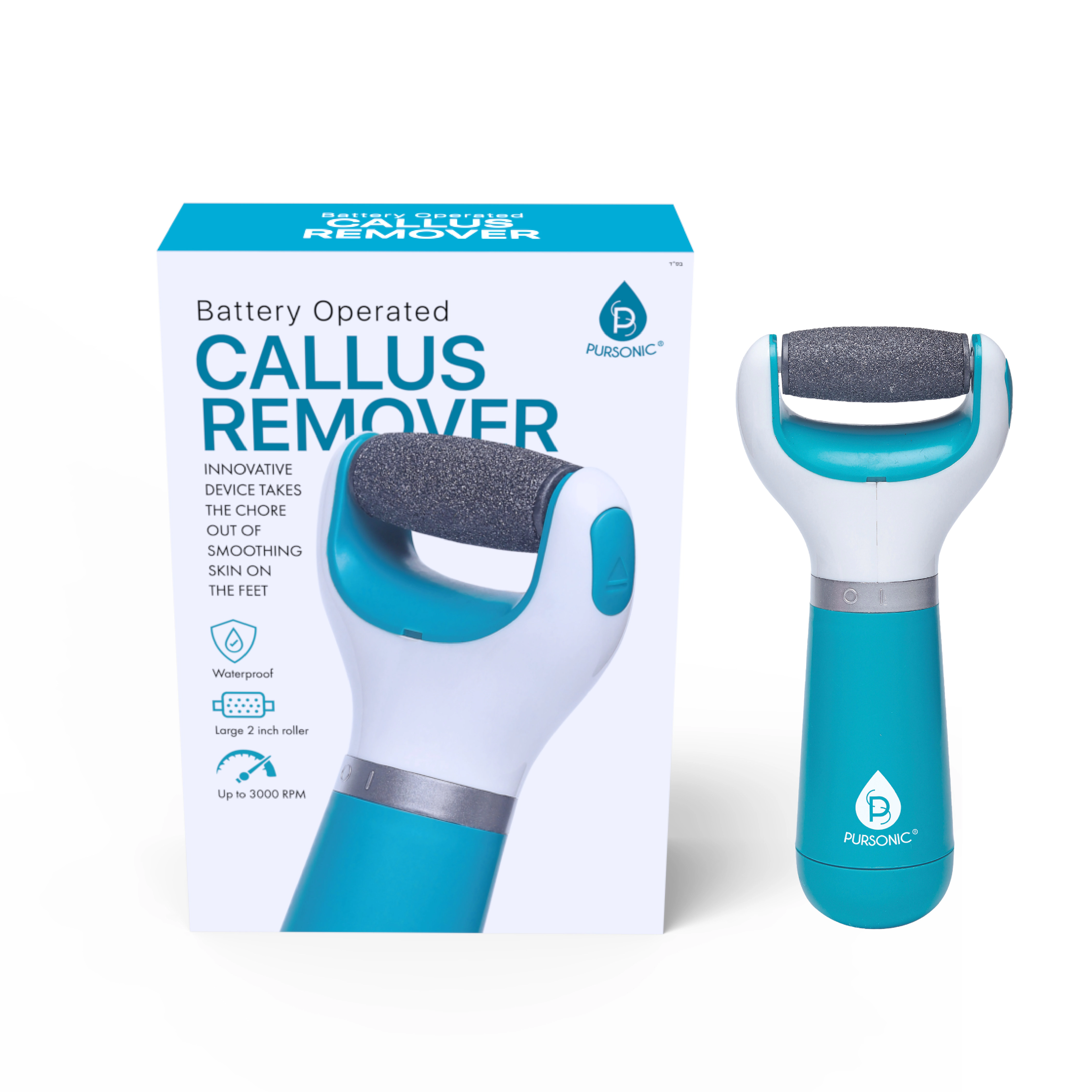 Pursonic Unisex Waterproof Battery Operated Electric Foot Callus Remover