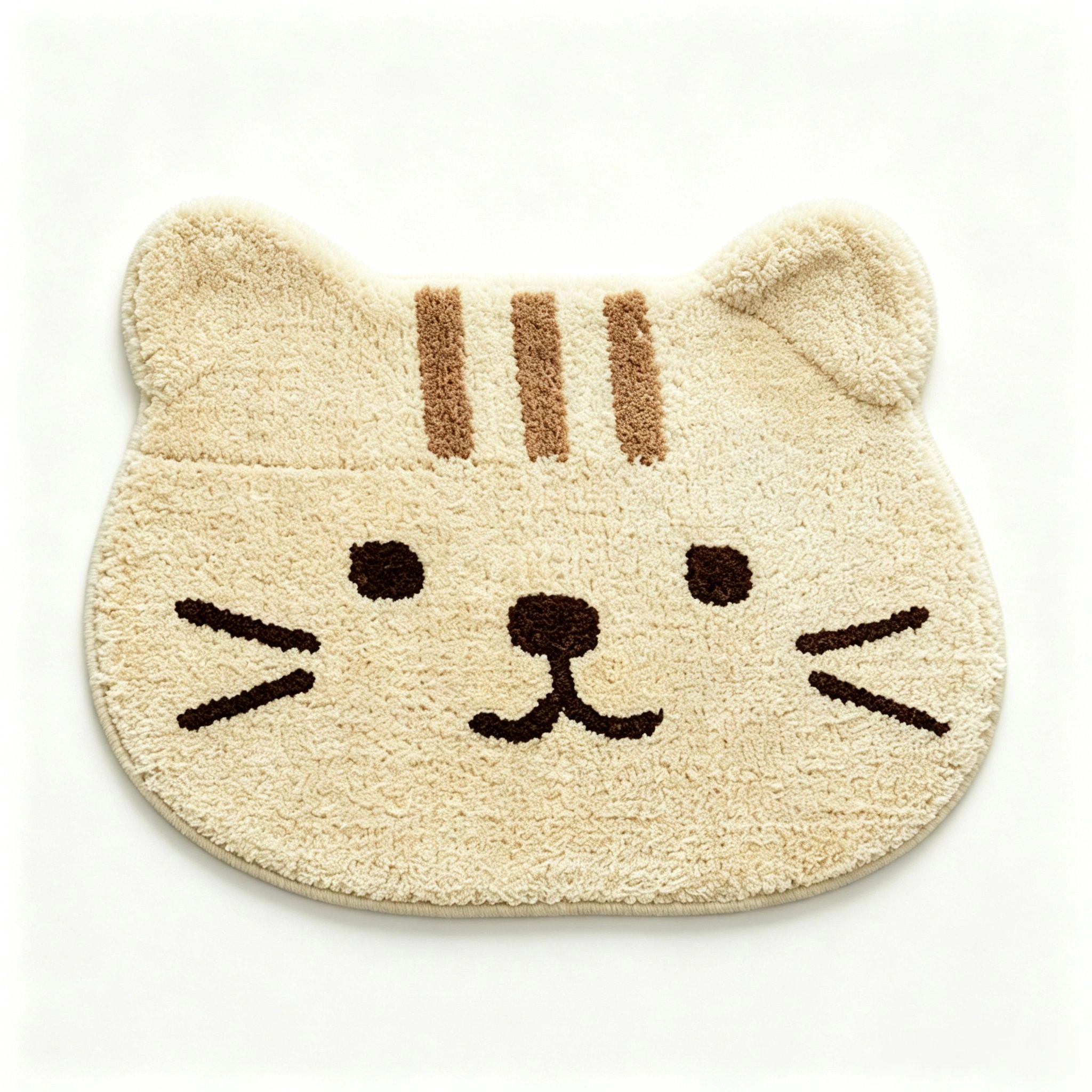 Alilang Unisex Cute Cat Head Shaped Bathroom Floor Mat Soft Water Absorbent with Anti-Slip Base