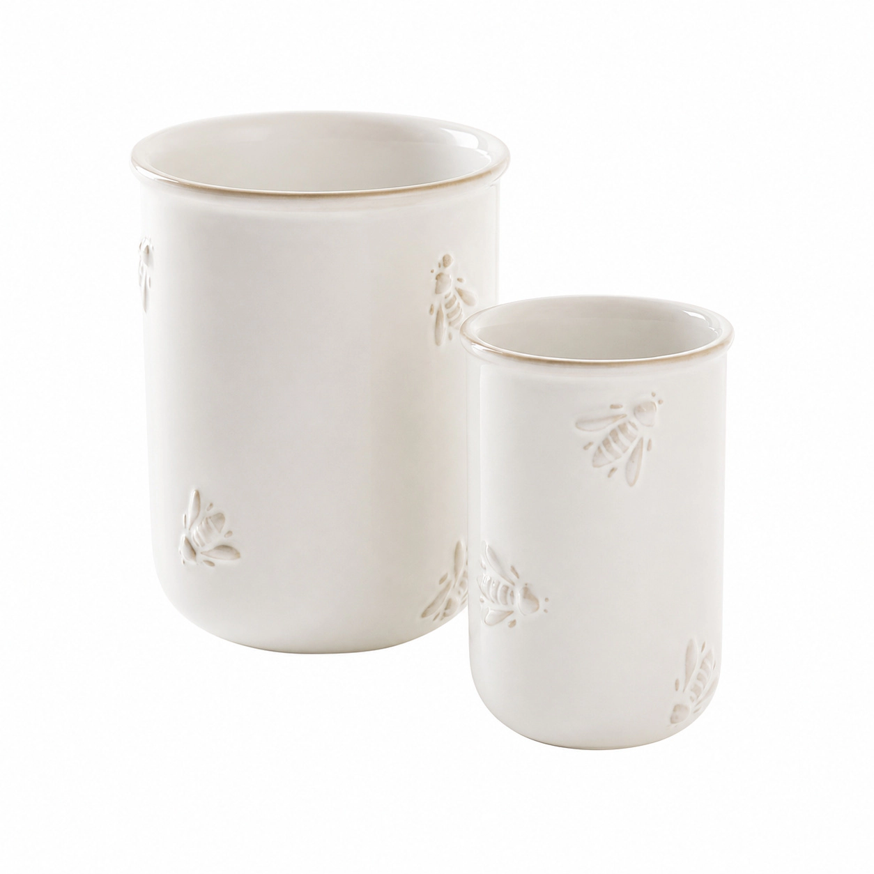 WZK Set of 2 Ceramic Farmhouse Kitchen Utensil Holder
