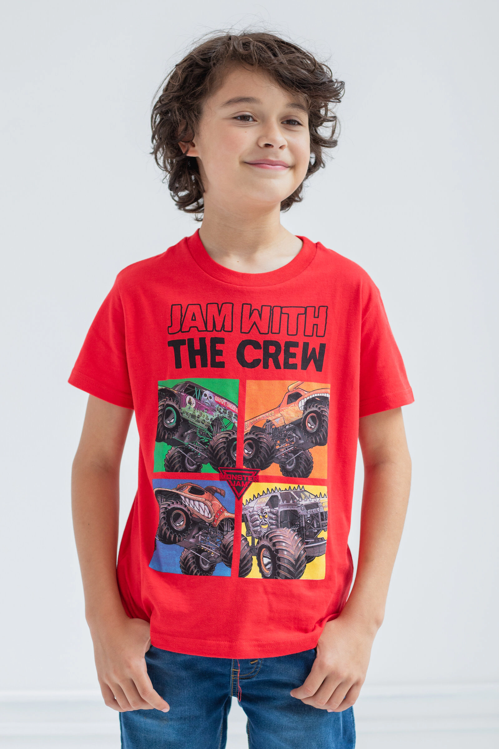 Monster Jam Boys' 3-Pack Short Sleeve Cotton T-Shirts