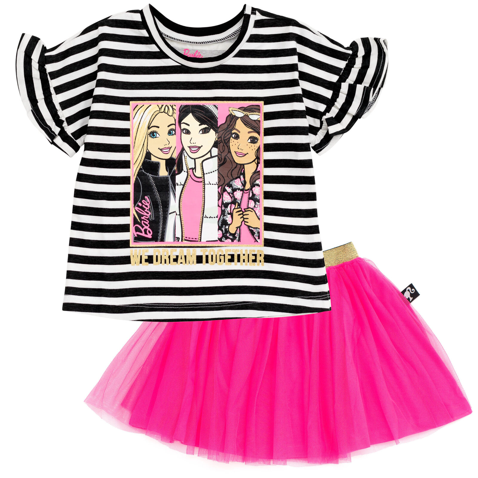 Barbie Girls' 2-Piece T-Shirt and Tutu Skirt Set