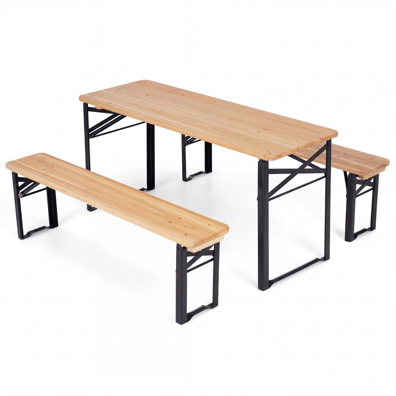 Hivvago 43.5 Inch Folding Kids Picnic Table & Bench Set No Assembly Wooden Toddler