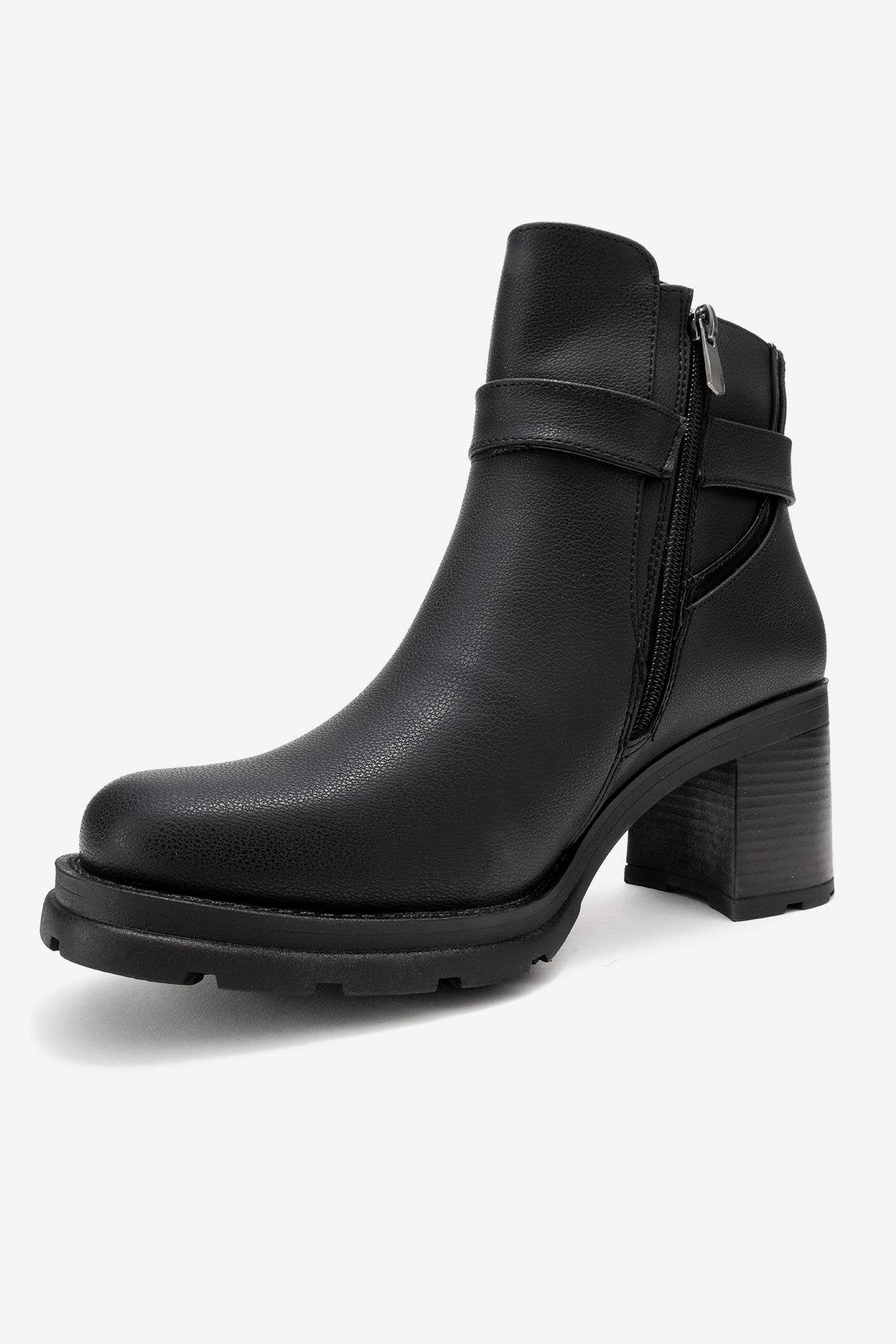 Prologue Shoes Womens Heile Buckle Block Heel Boot
