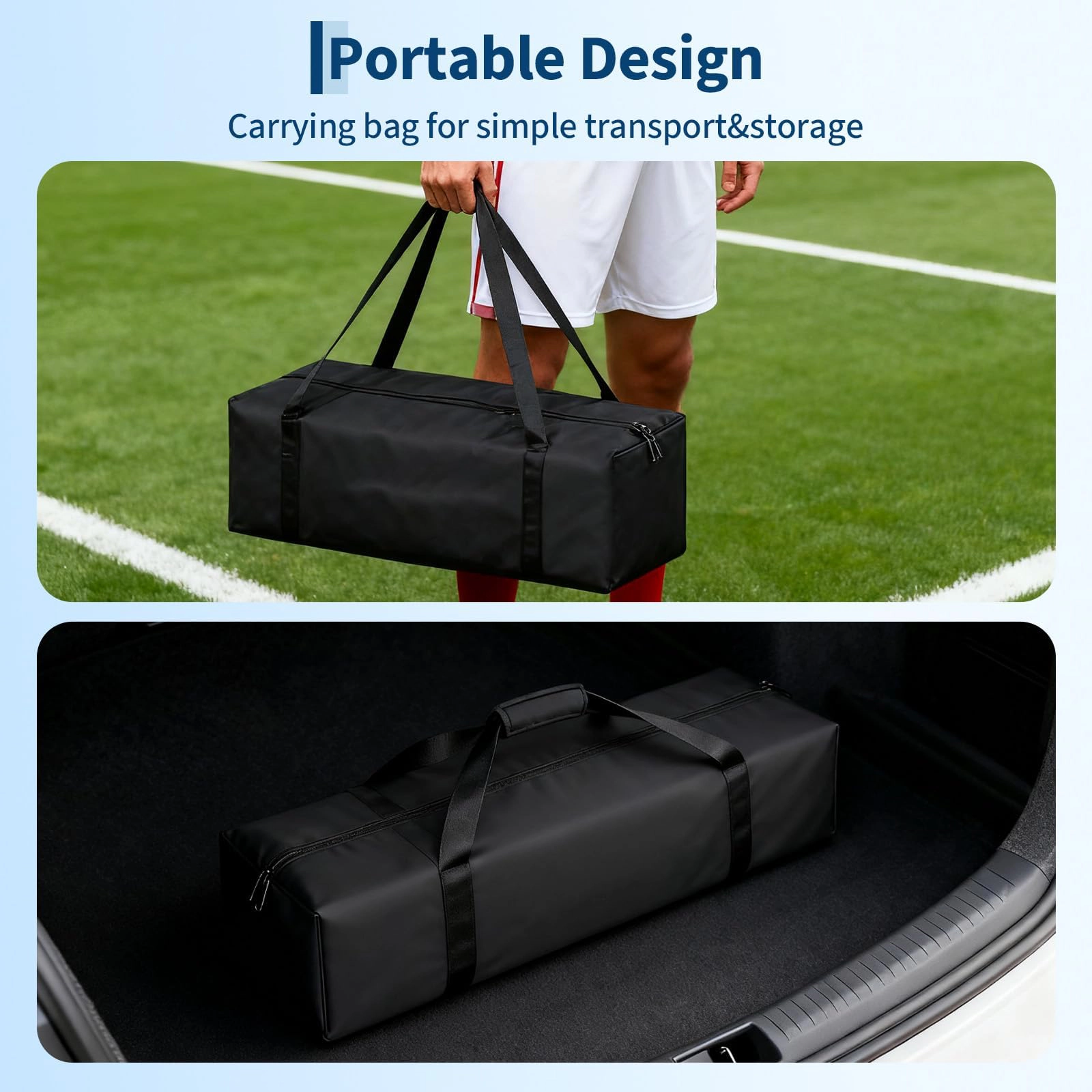 6x4 FT Kids Soccer Goal Set with Portable Training Net, Foldable Backyard Soccer Goal with Ball & Storage Bag