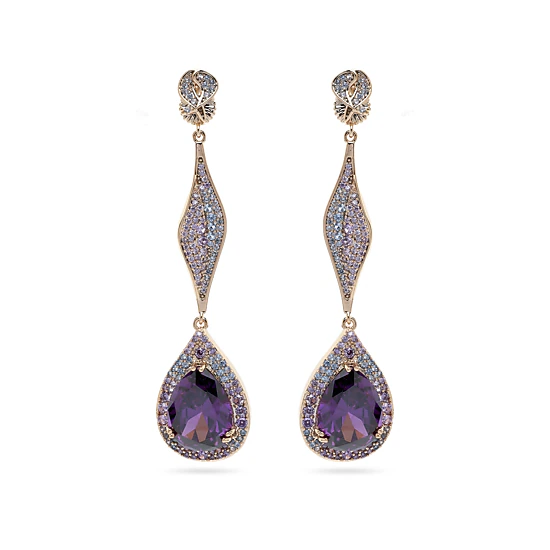 AGP PARIS Womens Gleaming Long Dangle Drop Earrings